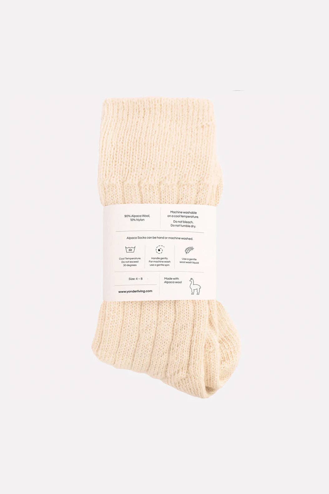 Alpaca Bed Socks | Cream - Image 2