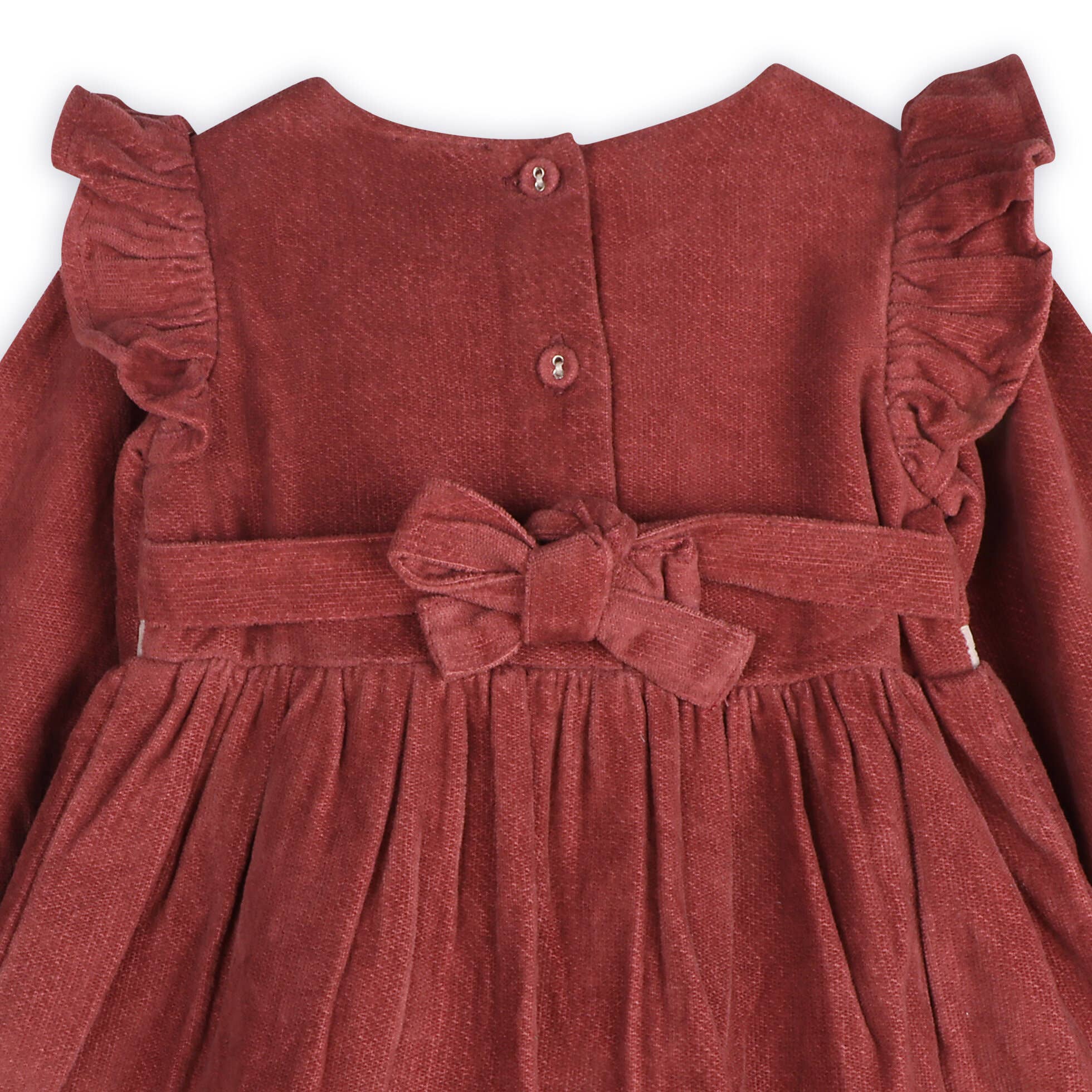 Organic Amber Velvet Baby Dress & Bloomer Set | Terracotta - Image 7