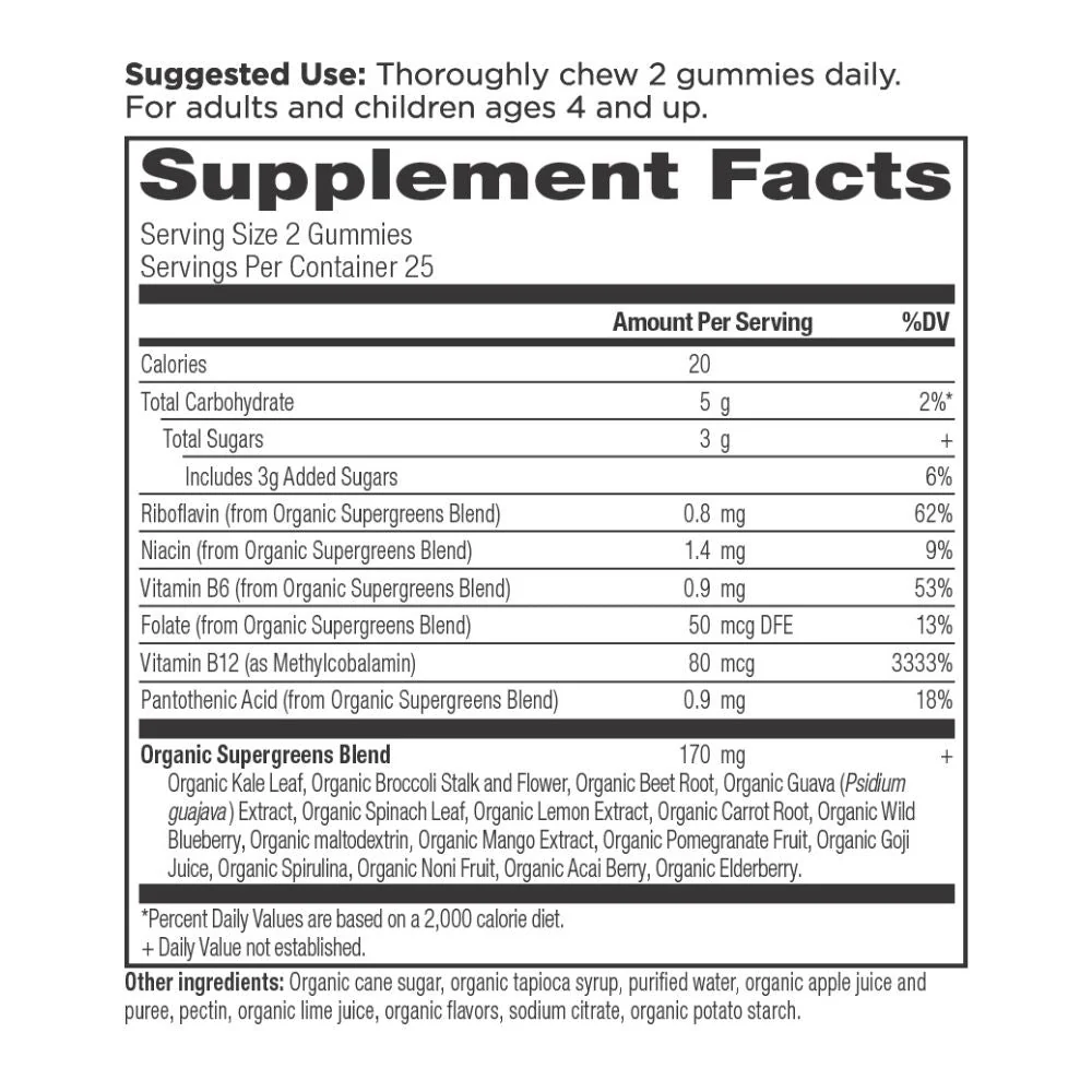 Organic Super Greens Gummy | Strawberry Watermelon - Image 6