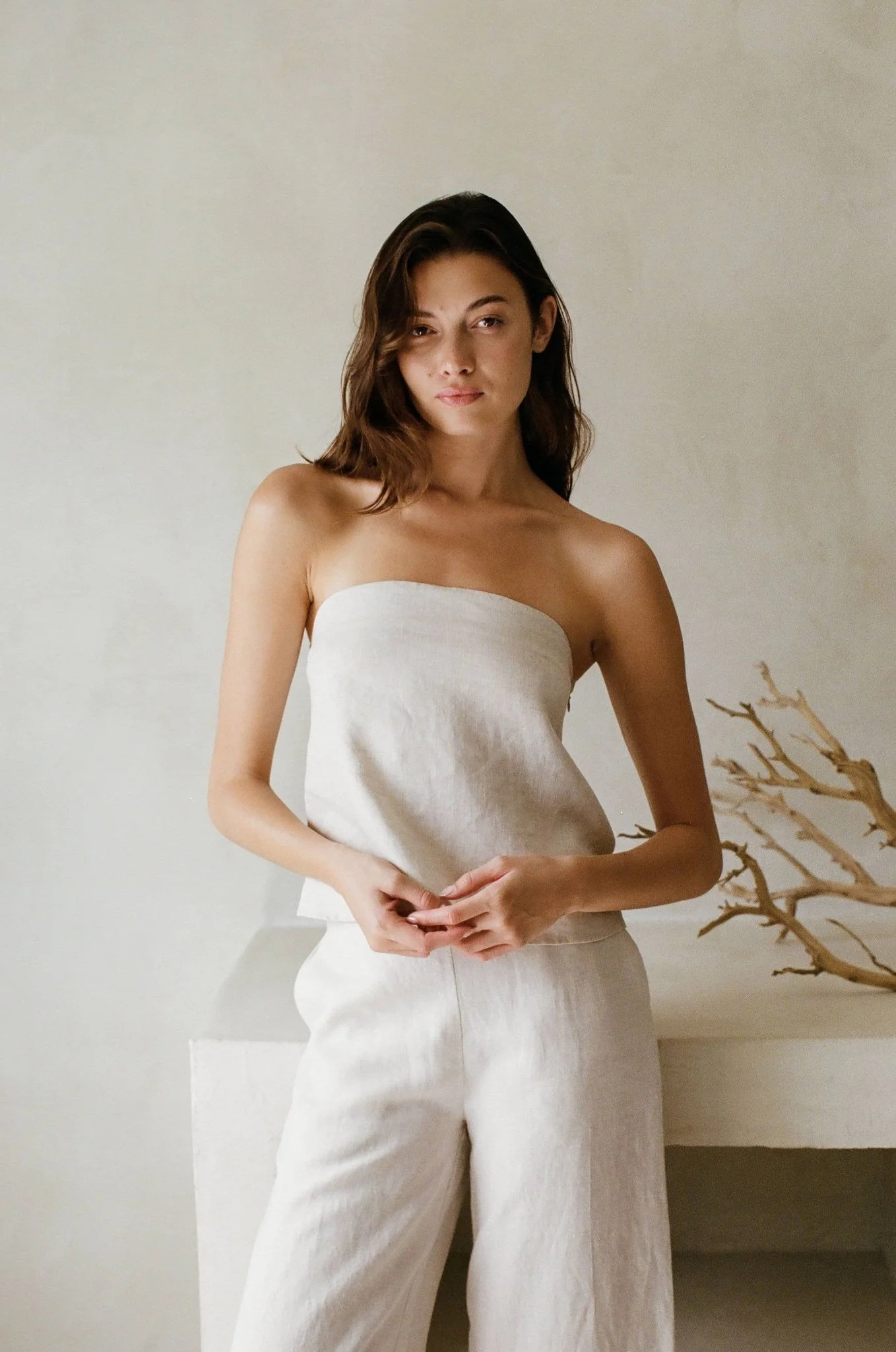 Woven Linen Tube Top - Image 3