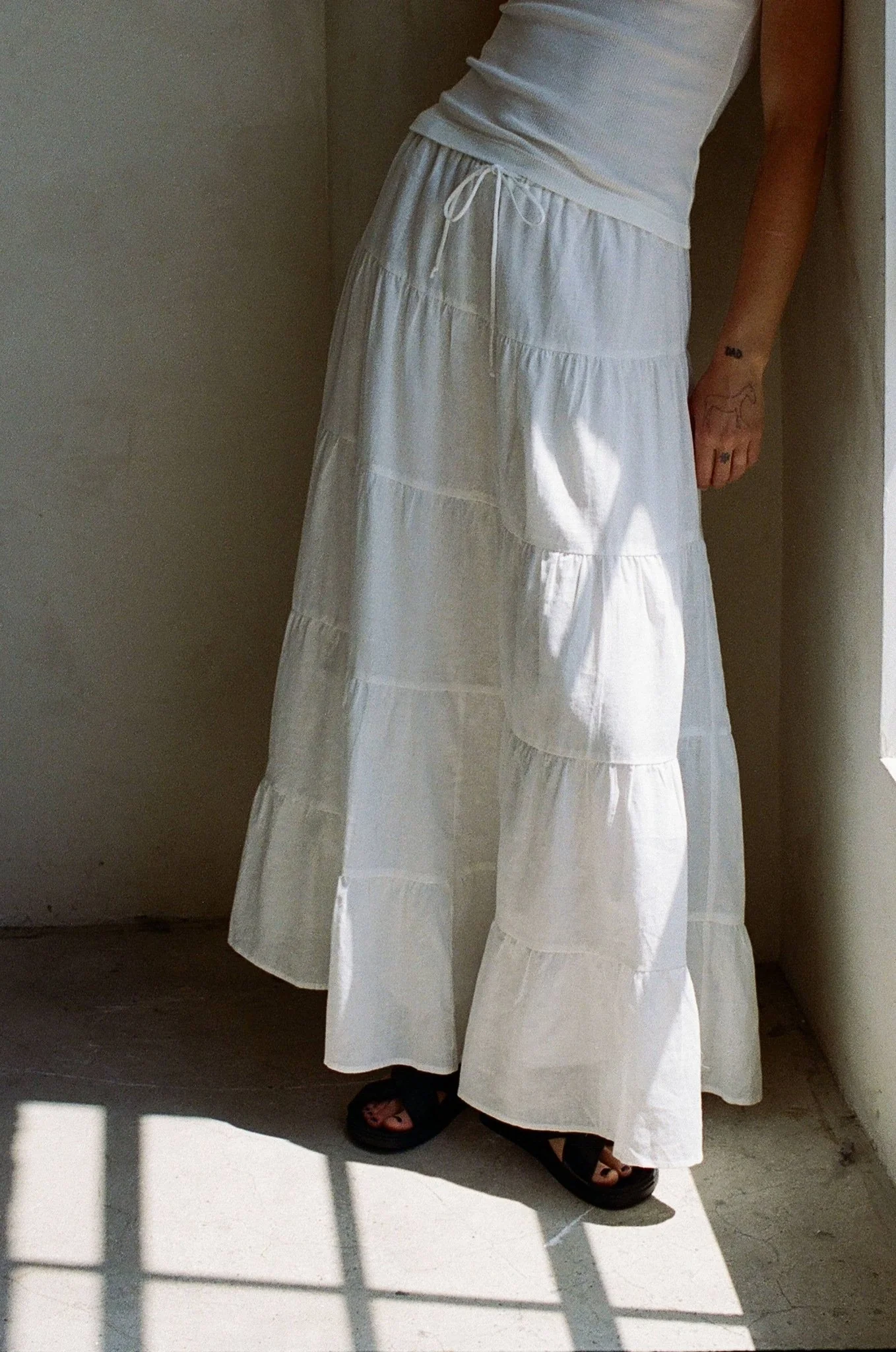 May Tiered Maxi Skirt | Off White - Image 3