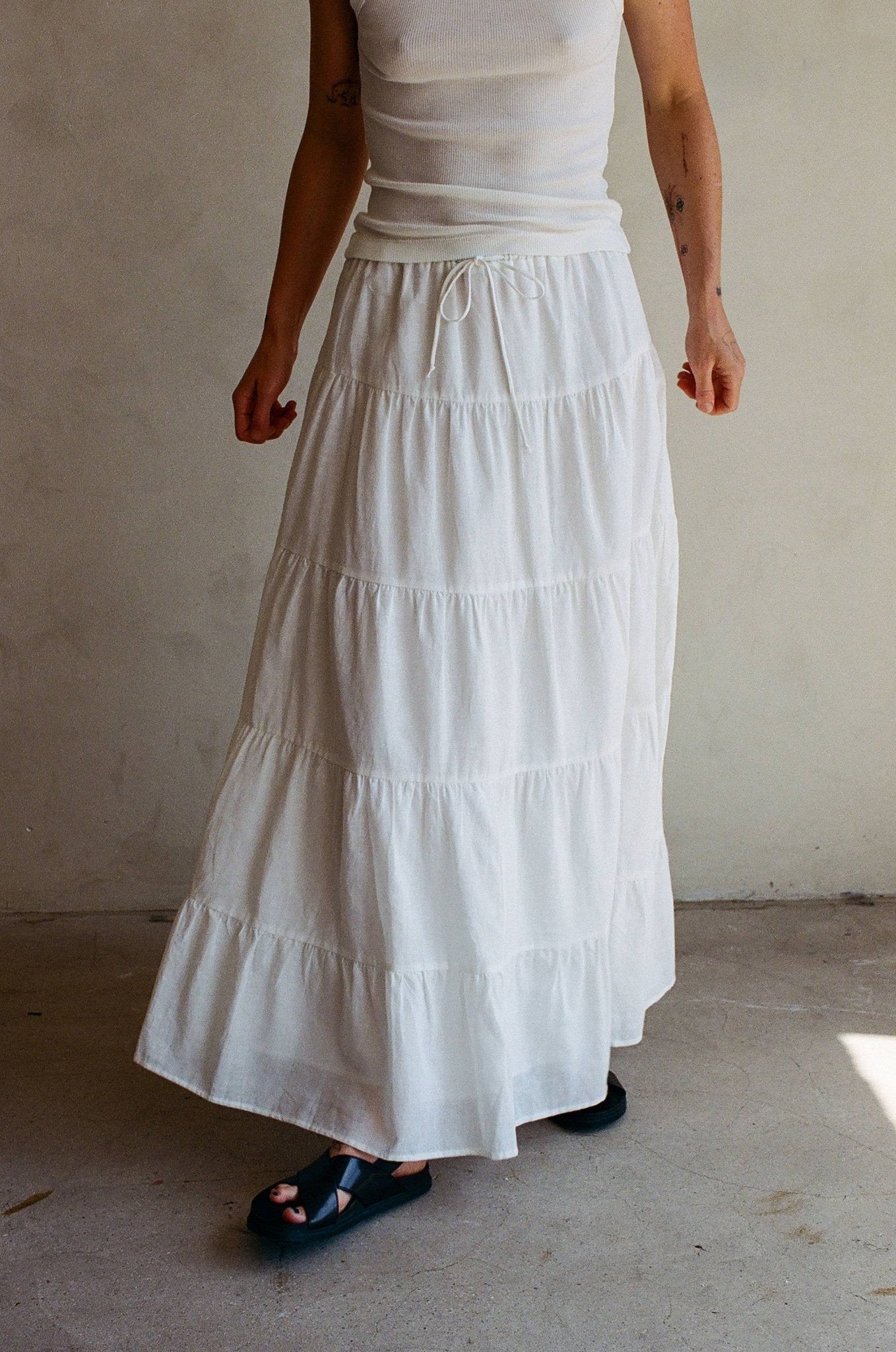 May Tiered Maxi Skirt | Off White - Image 5