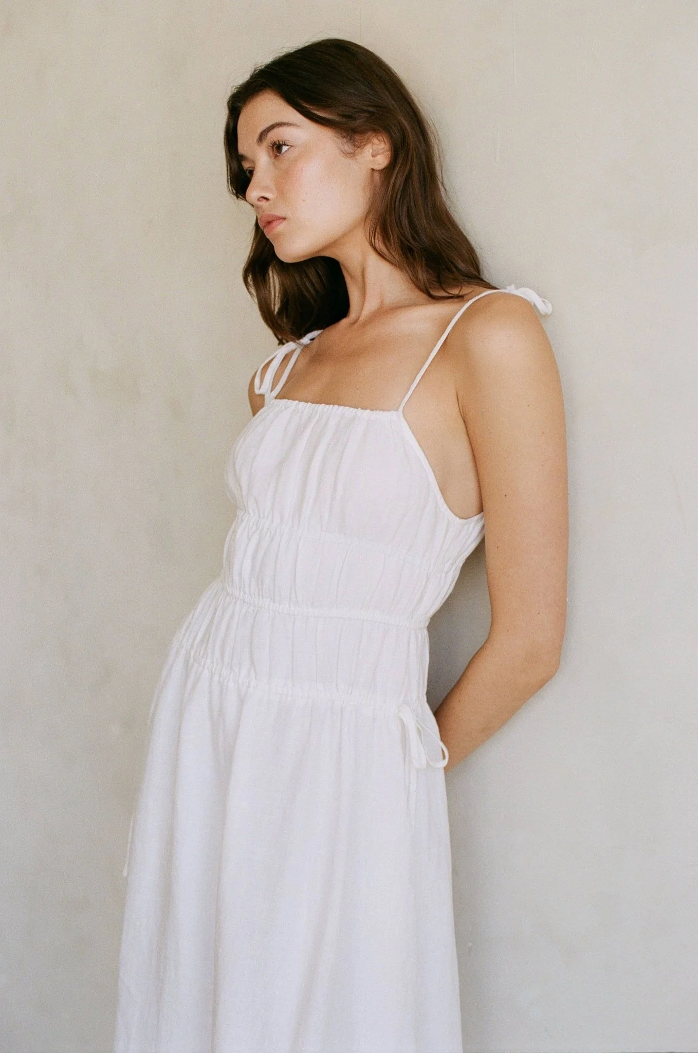Linen Maxi Dress | Off White - Image 3