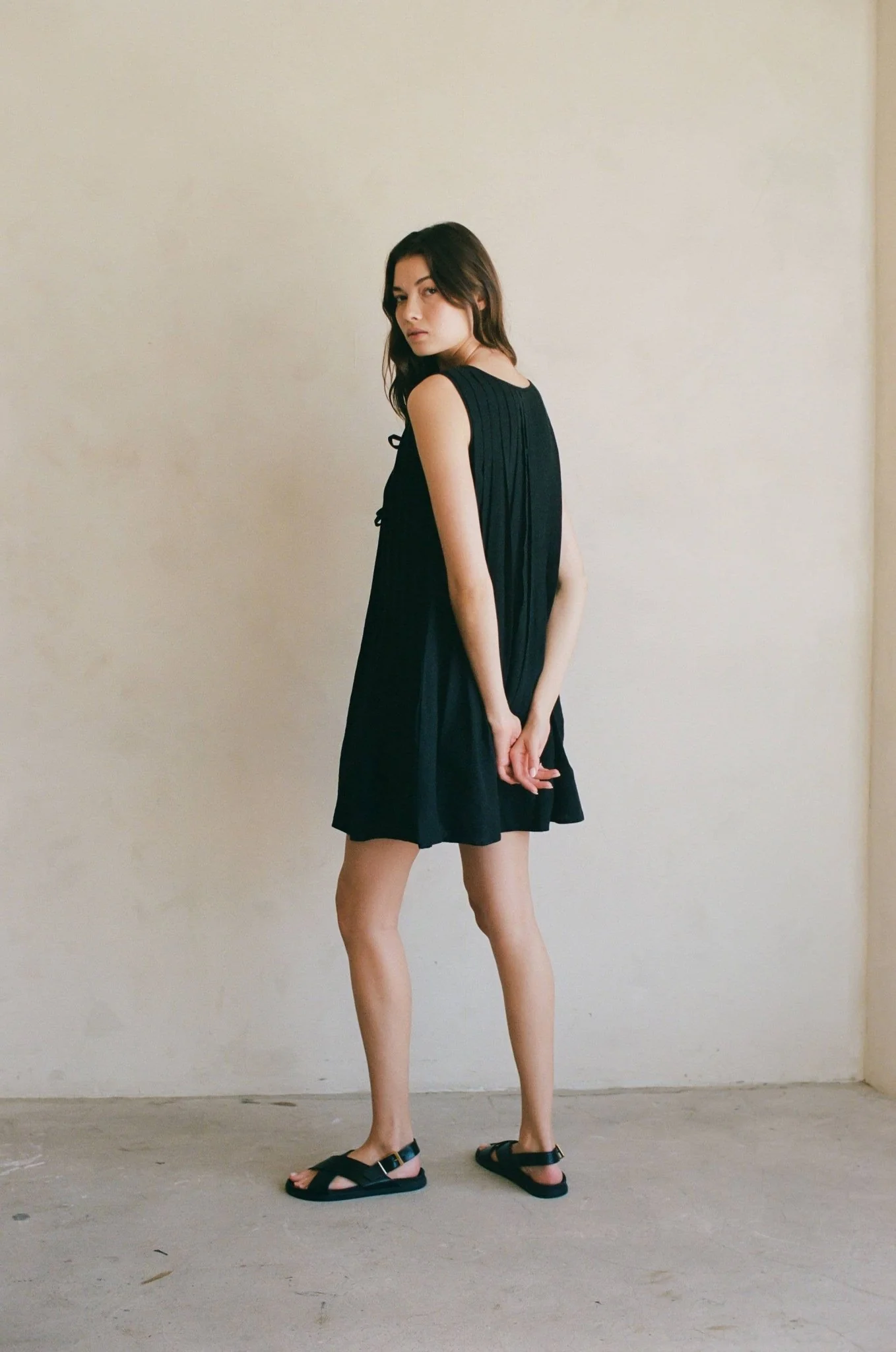 Linen Flare Mini Dress - Image 7