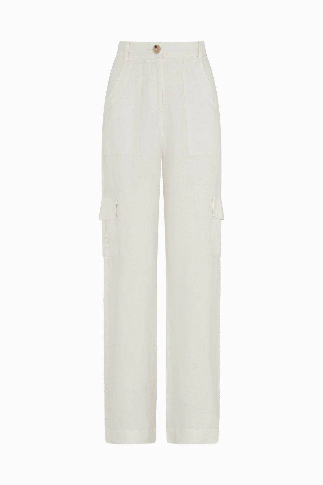 The Carolina Linen Cargo Trousers | White - Image 5