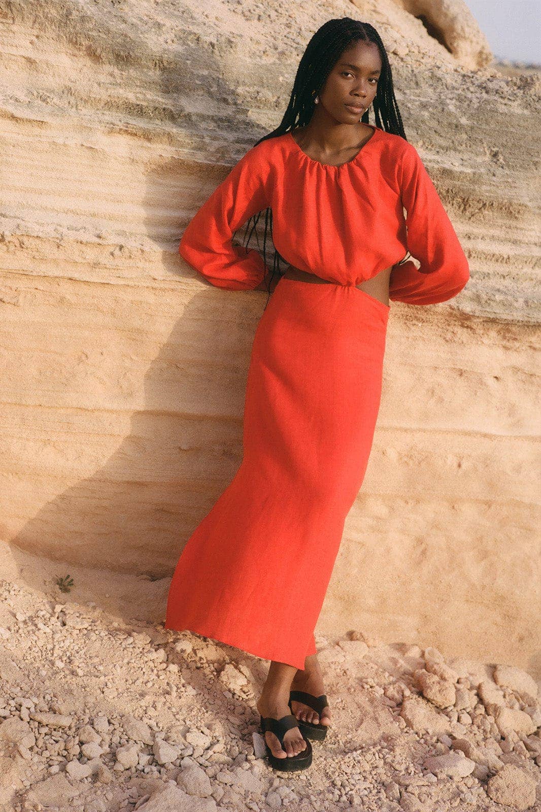 The Emilia Cut-Out Maxi Dress | Red - Image 5