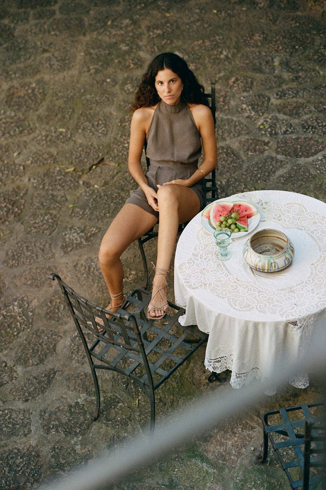 The Louise Short Halter Jumpsuit | Mocha - Image 4
