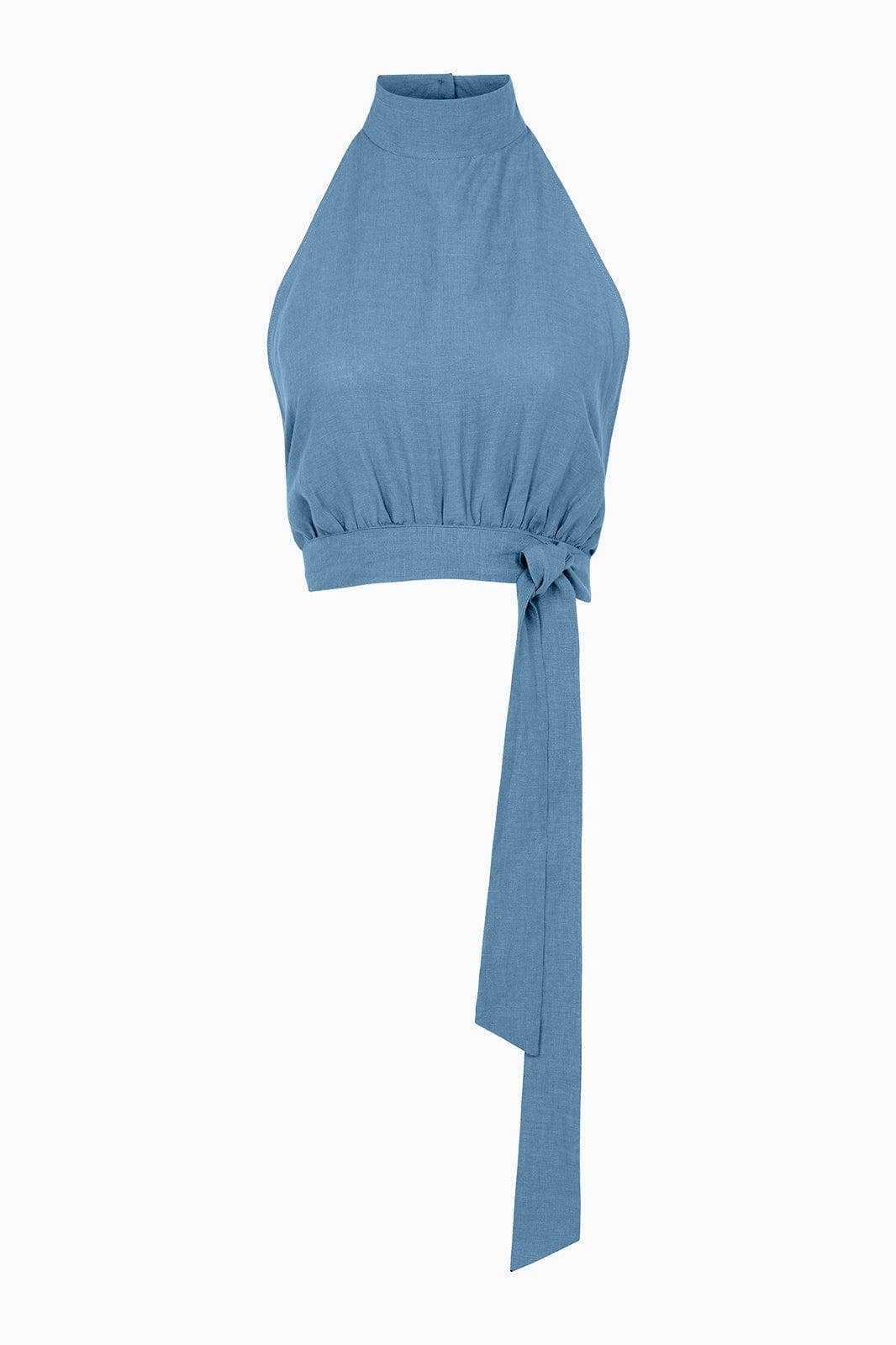 The Ronja Halterneck Top | Poppy Blue - Image 3