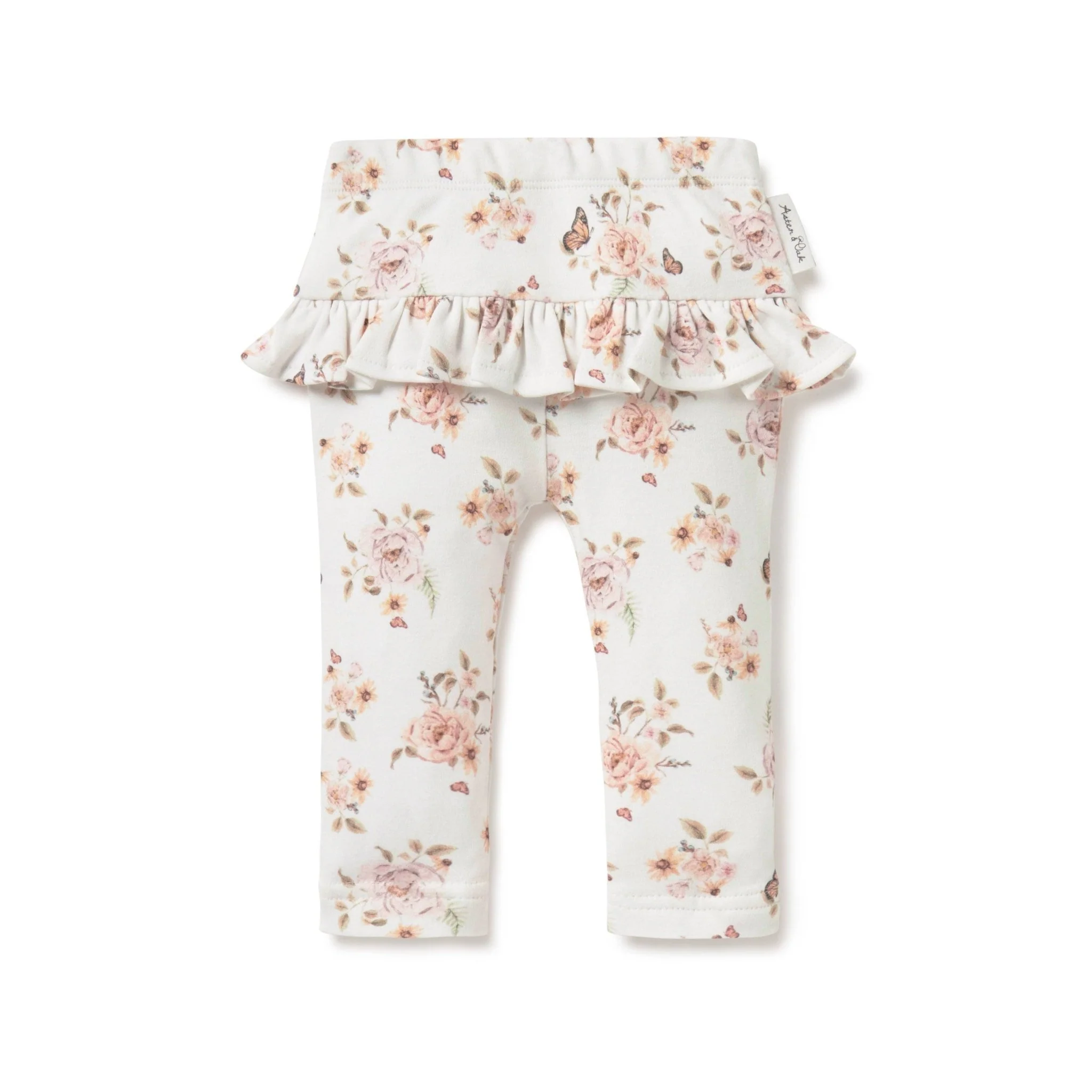 Butterfly Garden Ruffle Organic Cotton Leggings - Image 3