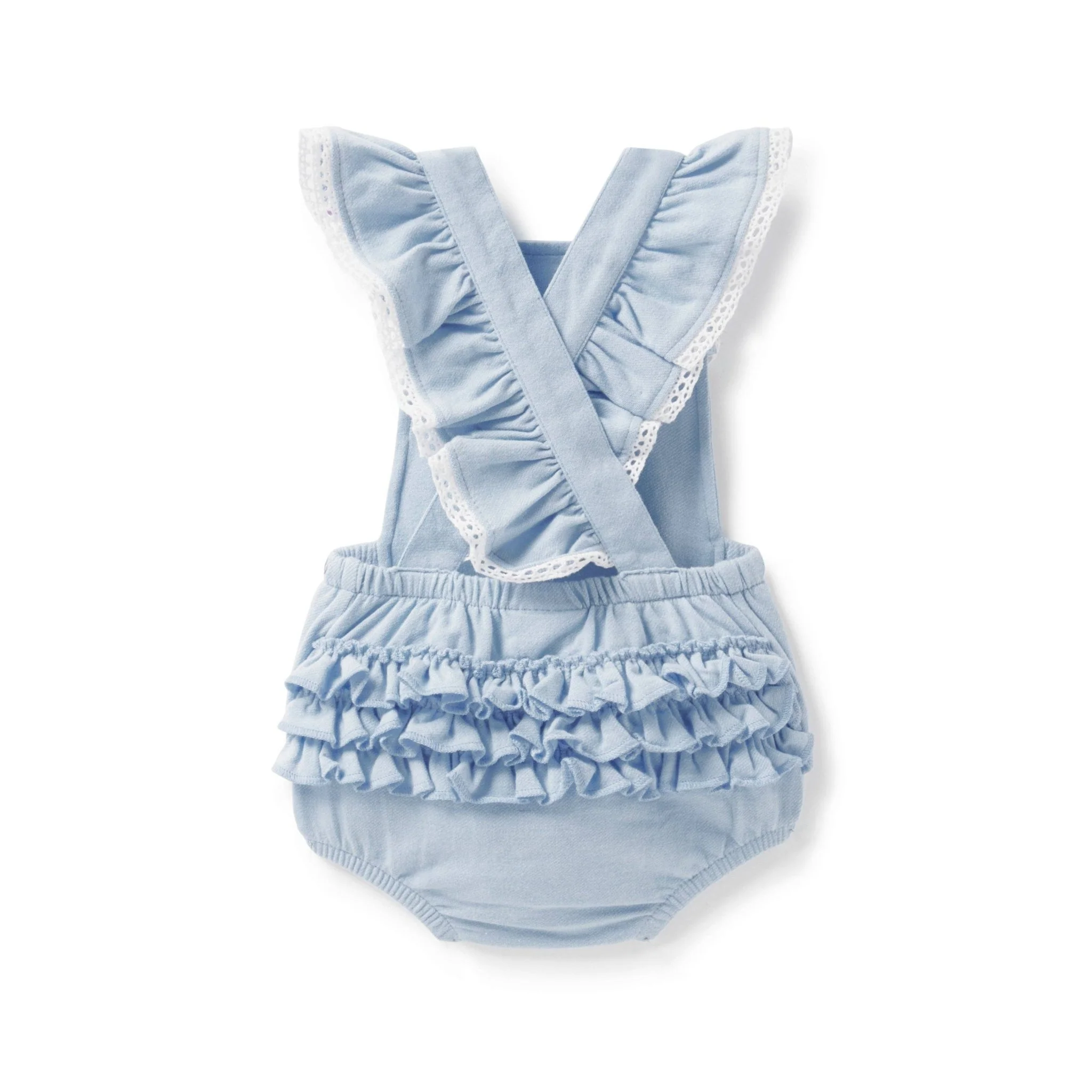 Chambray Ruffle Playsuit - Image 4