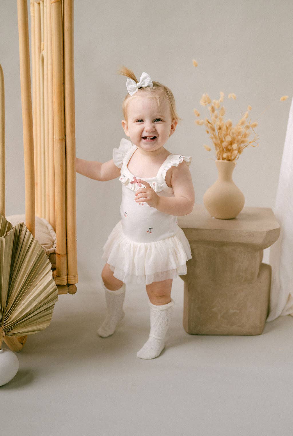 Cherry Tutu Singlet Onesie | Natural - Image 5