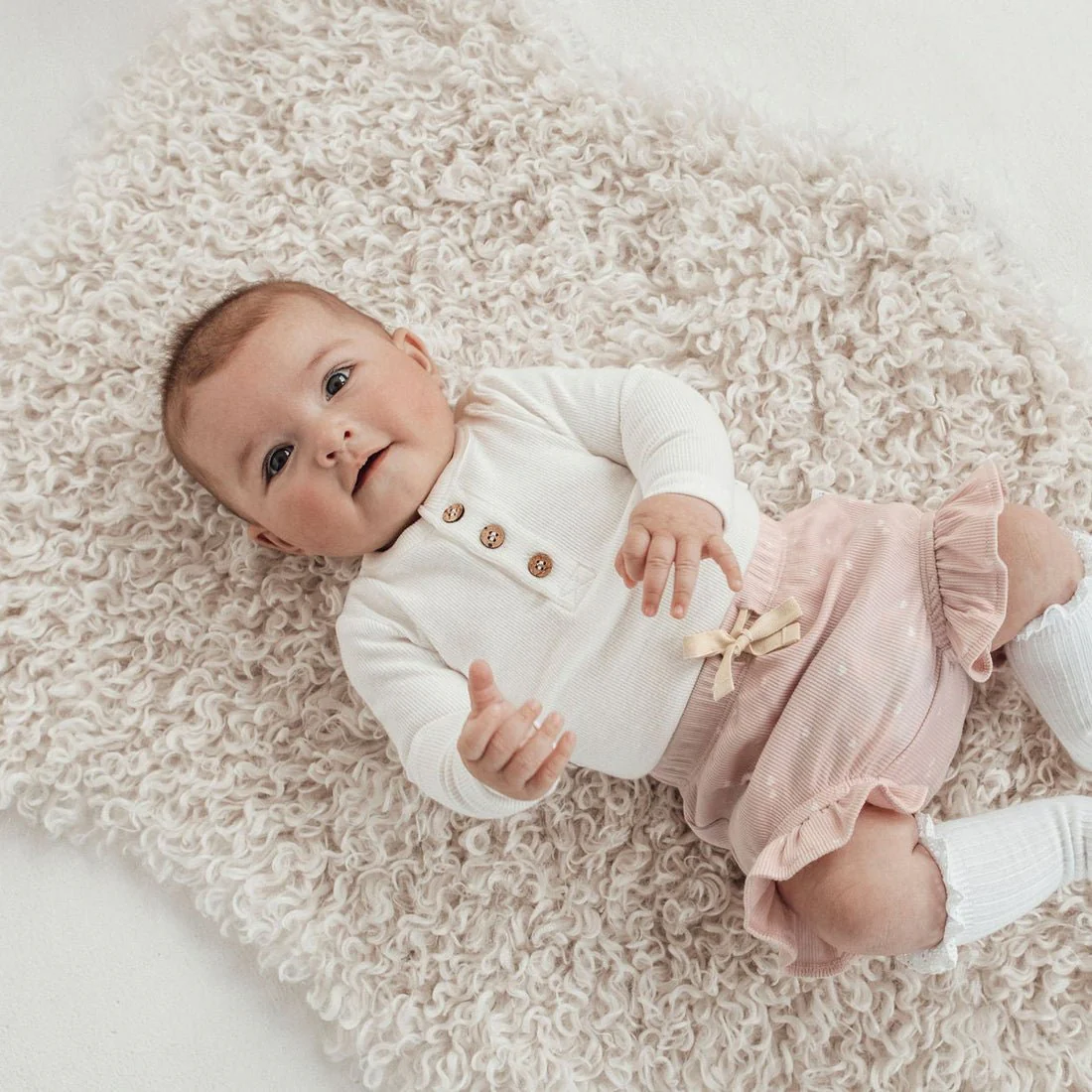 Classic Rib Organic Cotton Bodysuit | Snow - Image 4