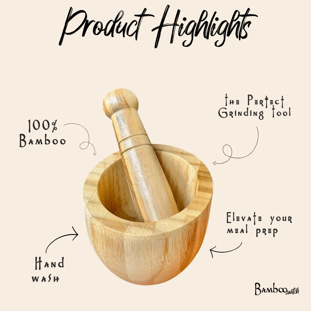 Bamboo Mortar and Pestle - Image 2