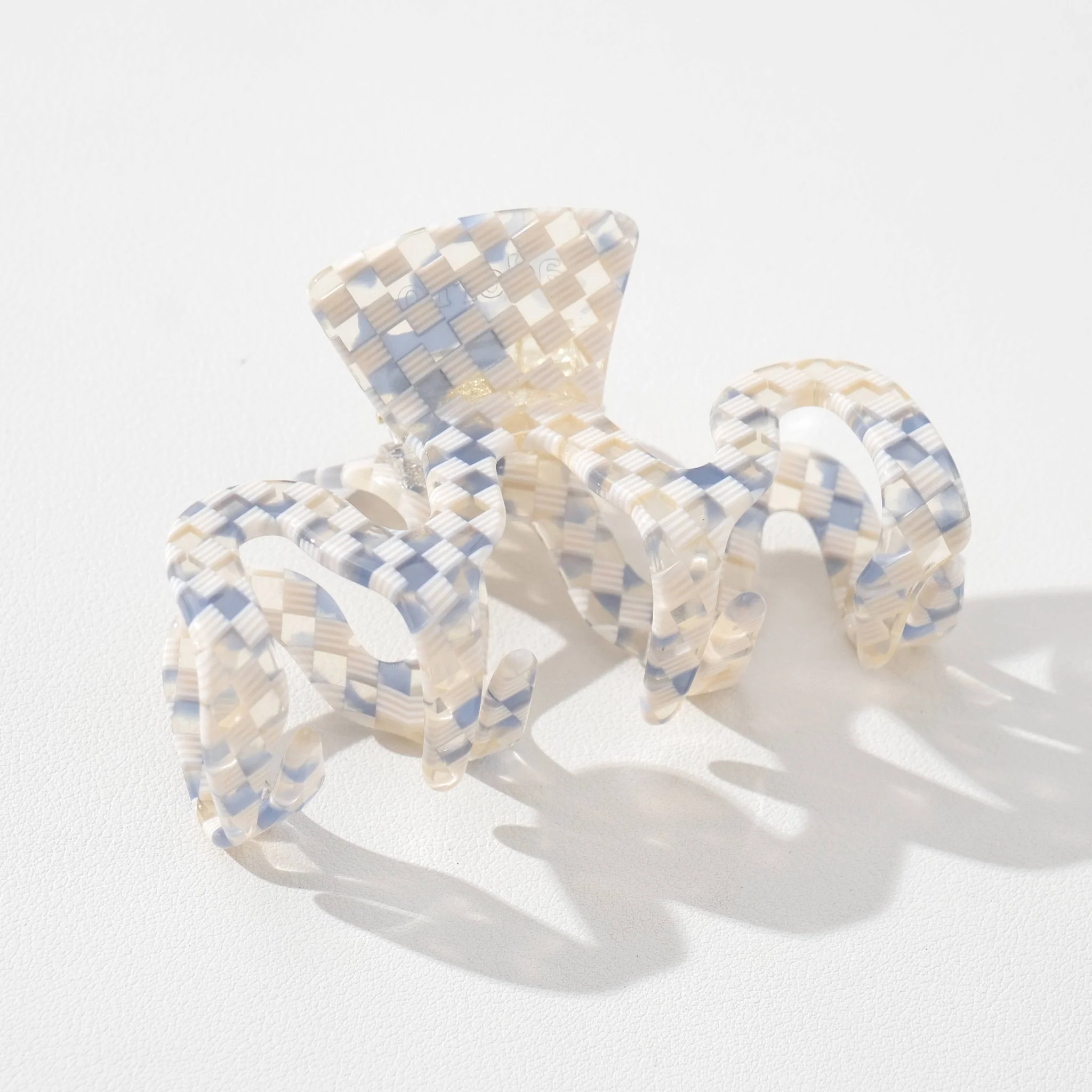 Blue Sand Checkerboard | Large Claw Clips - Image 3