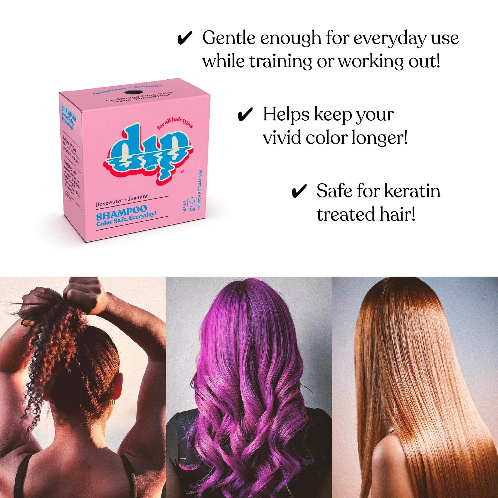 Color Safe Shampoo Bar for Every Day | Rosewater & Jasmine - Image 5