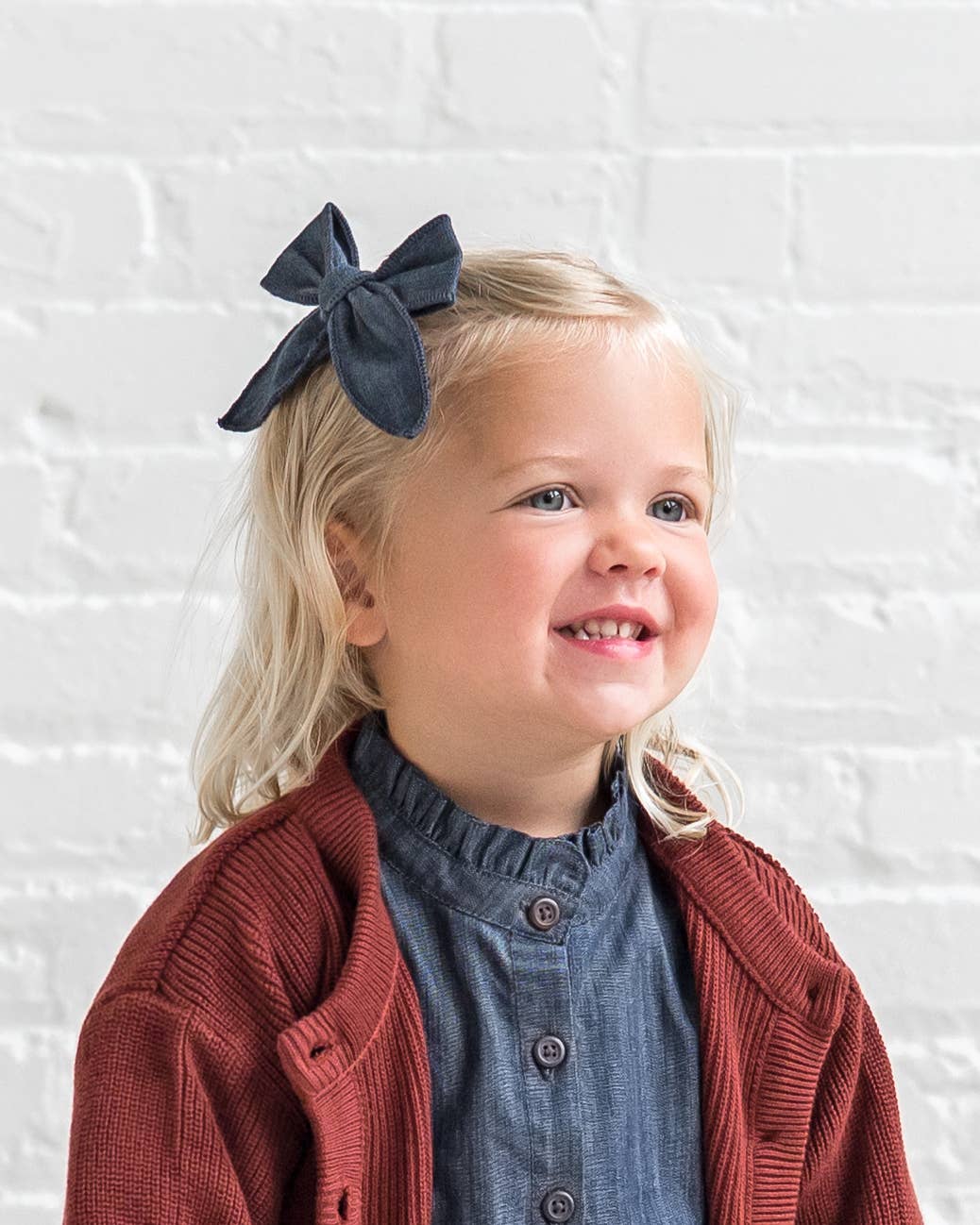 Chambray Bow Clip | Dark - Image 2
