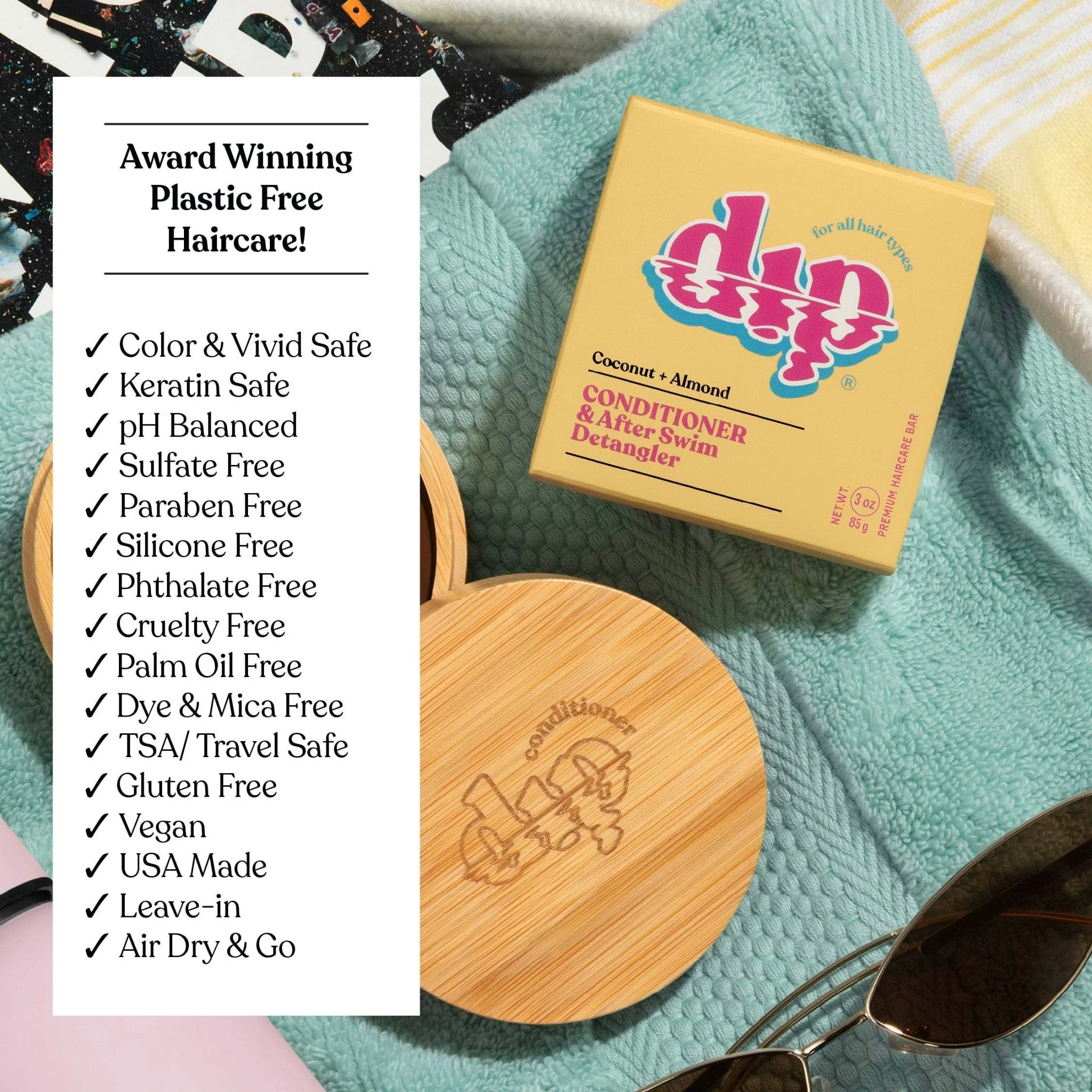 Conditioner Bar & After Swim Detangler | Coconut & Almond - Image 9