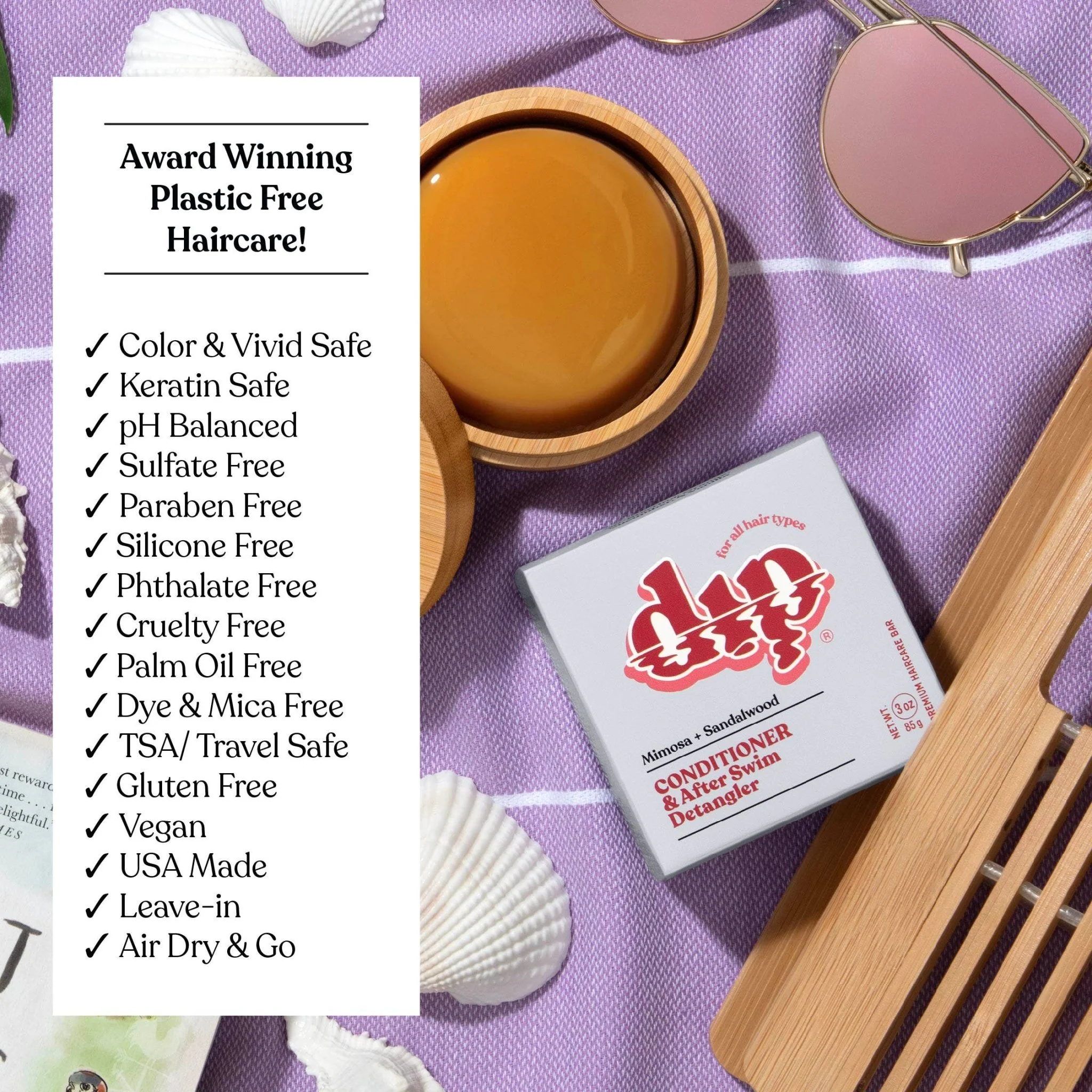 Conditioner Bar & After Swim Detangler | Mimosa & Sandalwood - Image 8