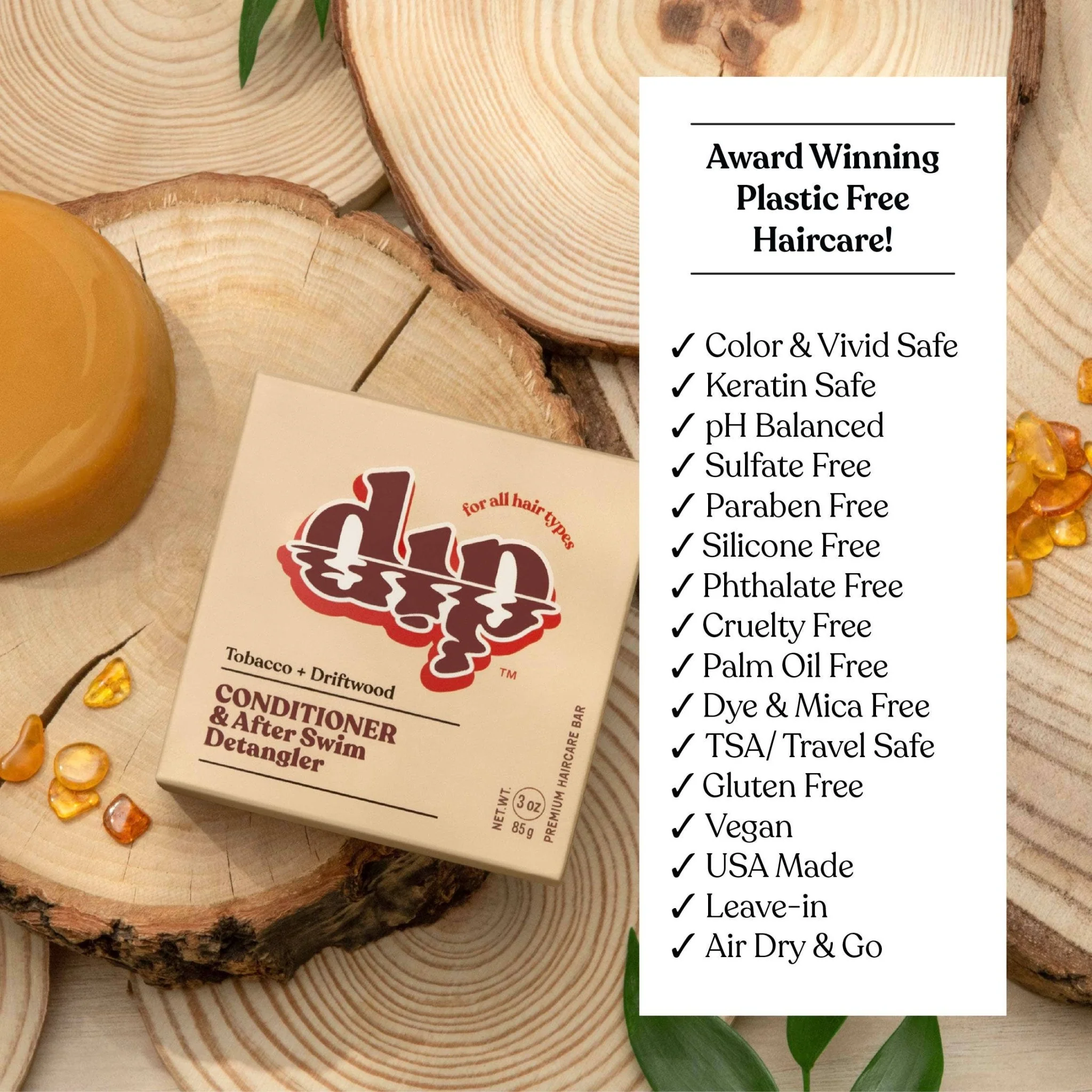 Conditioner Bar & After Swim Detangler | Tobacco & Driftwood - Image 9