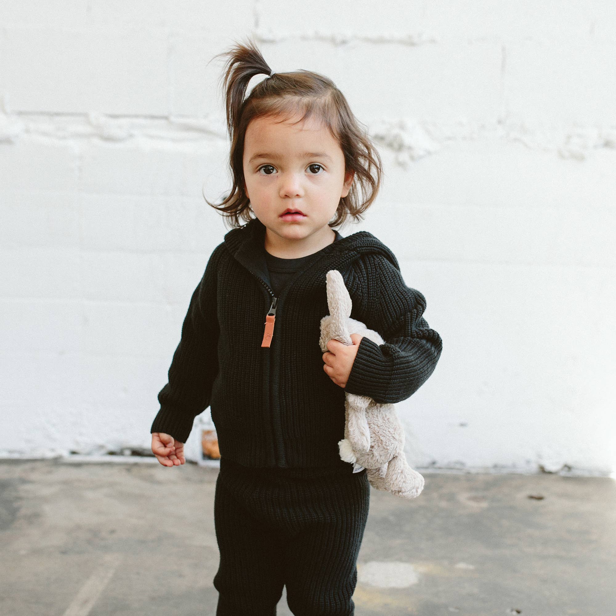 Cotton Baby & Kids' Knit Hoodie | Shadow - Image 2