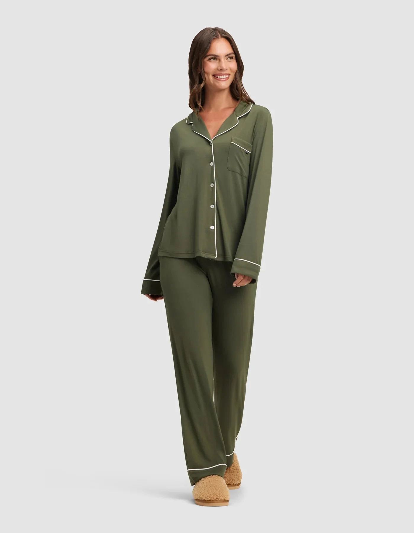 Women's Bamboo Stretch-Knit Long Sleeve Pajama Set - Image 10