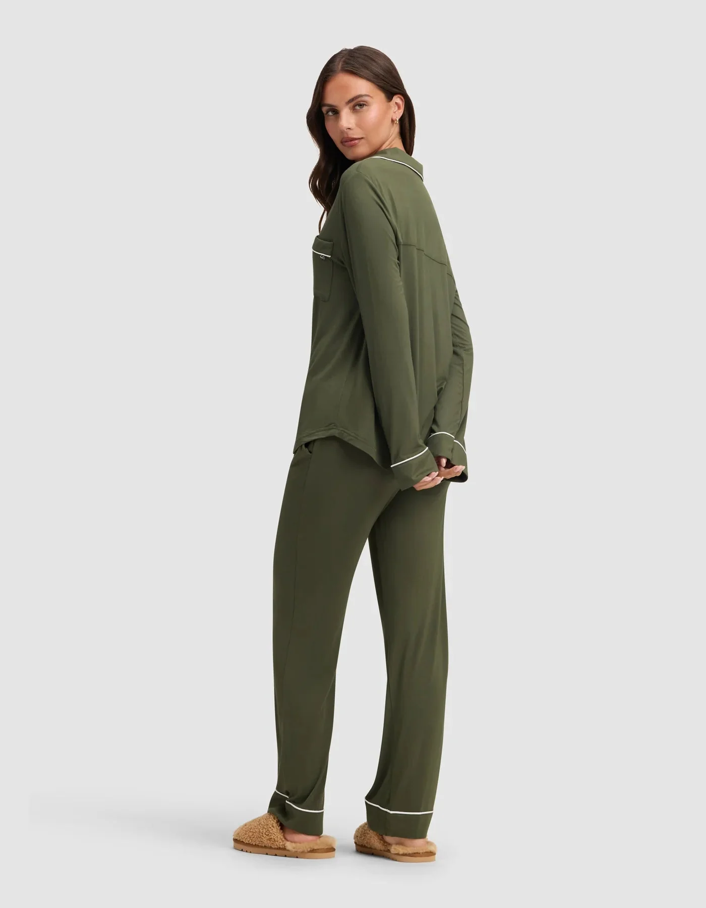 Women's Bamboo Stretch-Knit Long Sleeve Pajama Set - Image 11