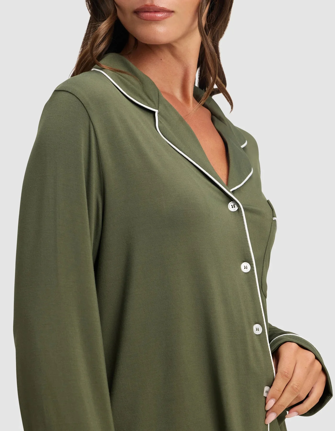 Women's Bamboo Stretch-Knit Long Sleeve Pajama Set - Image 3