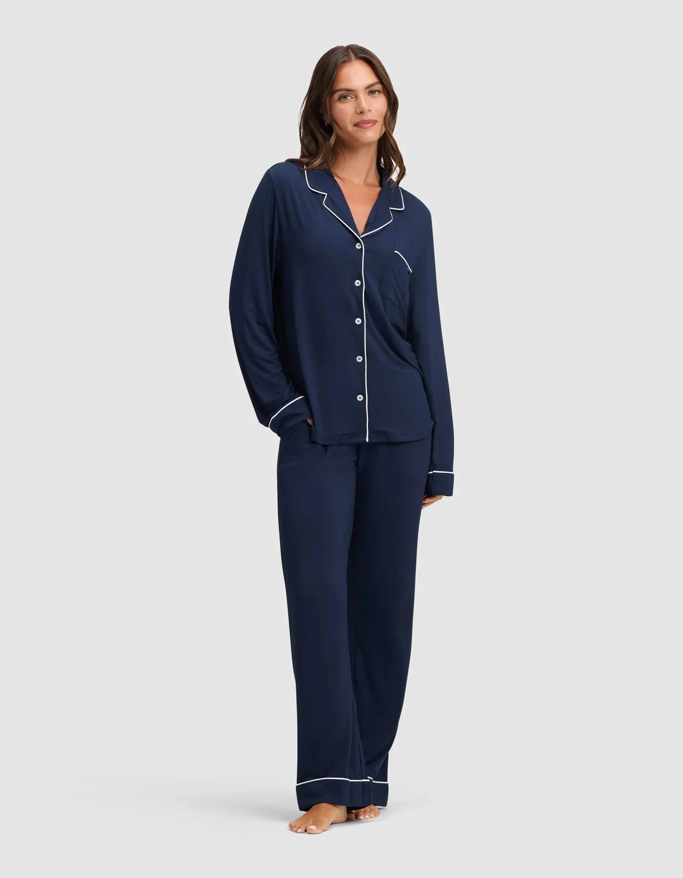 Women's Bamboo Stretch-Knit Long Sleeve Pajama Set - Image 4