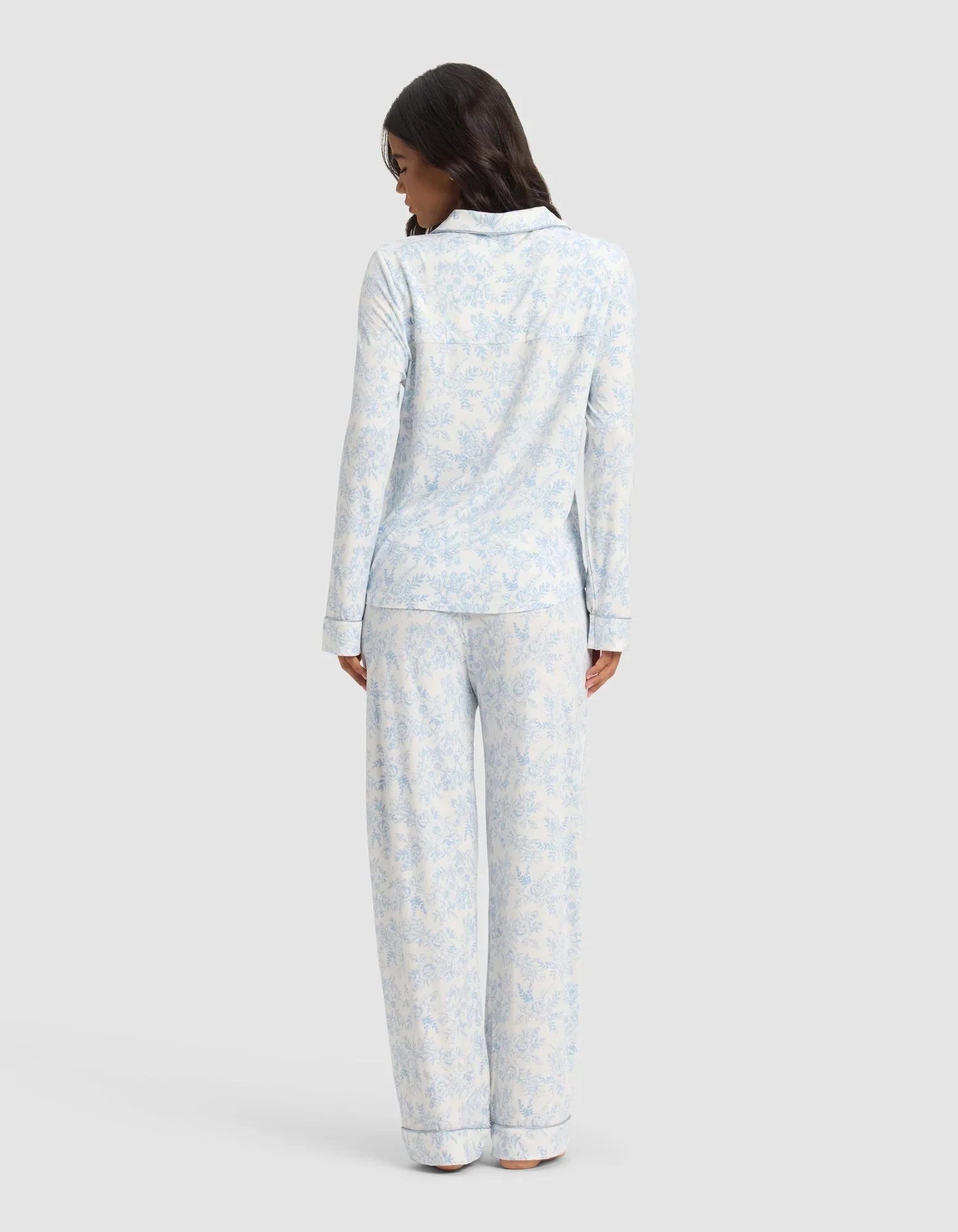 Women's Bamboo Stretch-Knit Long Sleeve Pajama Set - Image 8