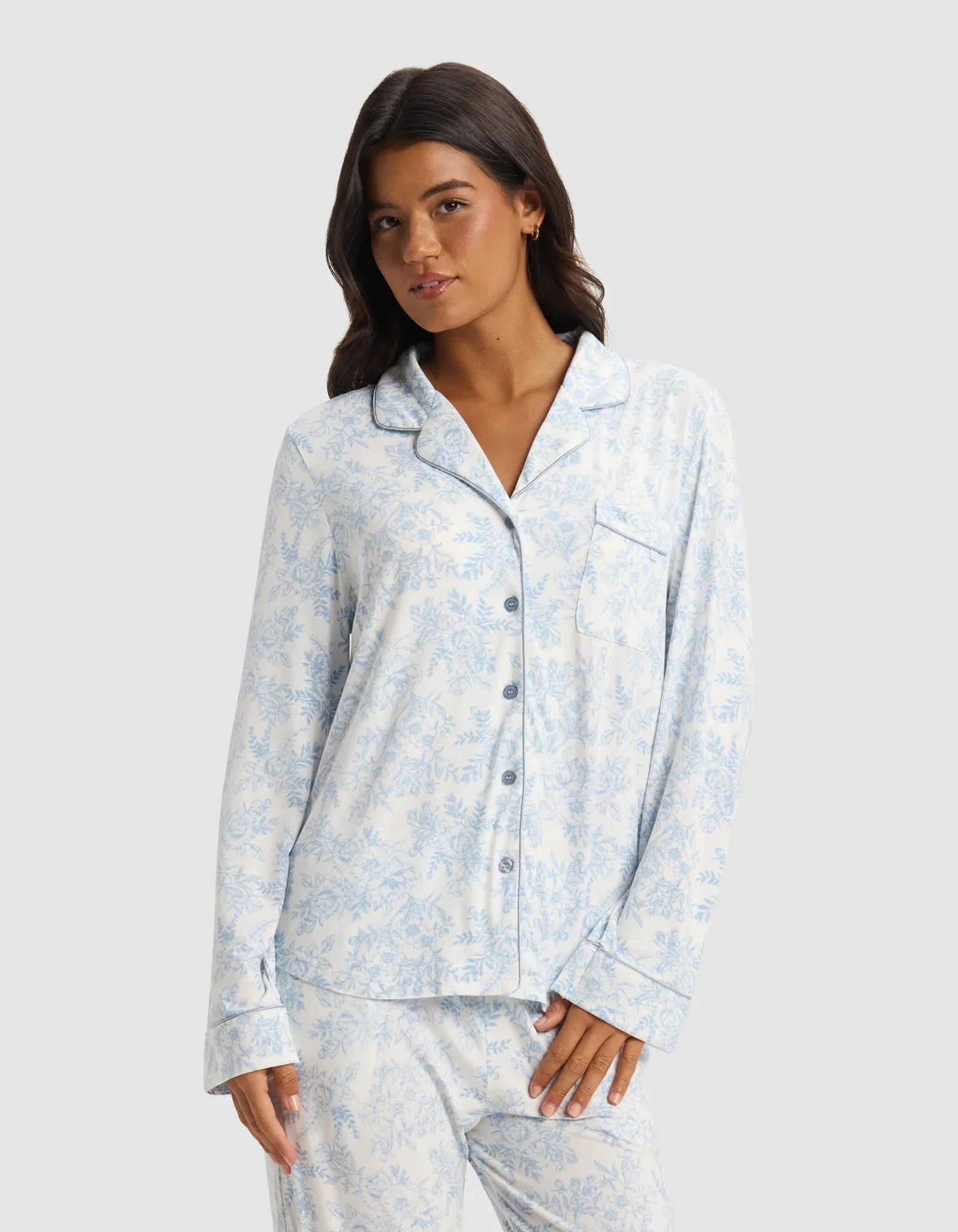 Women's Bamboo Stretch-Knit Long Sleeve Pajama Set - Image 9