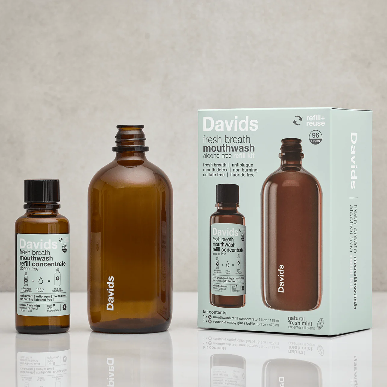 Davids Hydroxi™ Fresh Breath Mouthwash | Natural Fresh Mint - Image 4