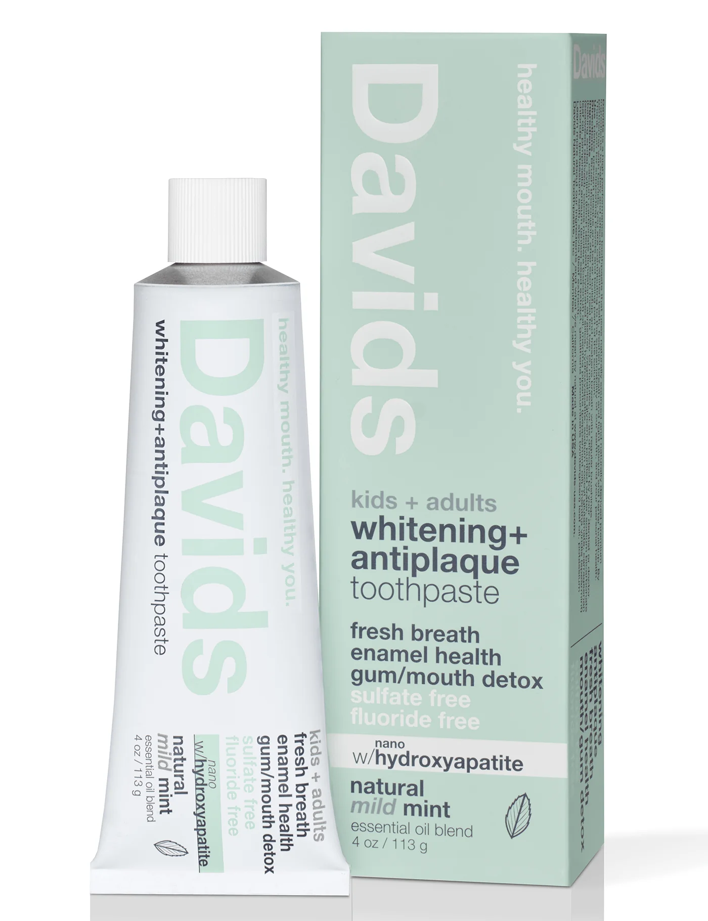 Davids Kids + Adults Nano-Hydroxyapatite Premium Toothpaste | Mild Mint - Image 5