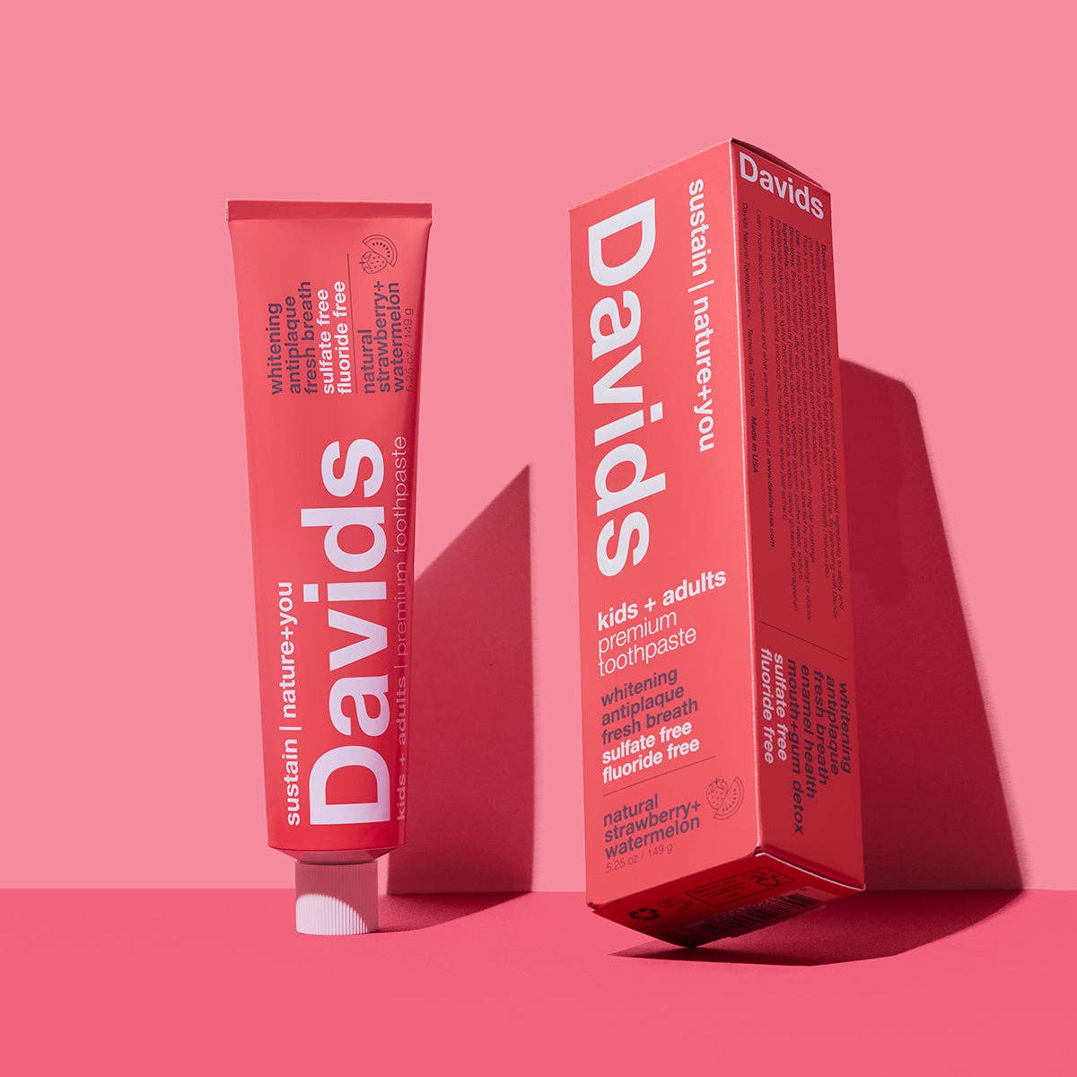 Davids Kids + Adults Premium Toothpaste | Strawberry Watermelon - Image 2