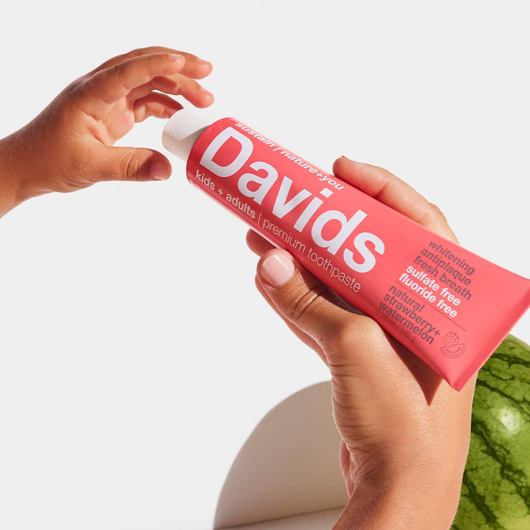 Davids Kids + Adults Premium Toothpaste | Strawberry Watermelon - Image 4