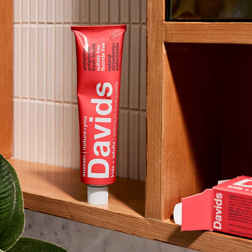 Davids Kids + Adults Premium Toothpaste | Strawberry Watermelon - Image 5