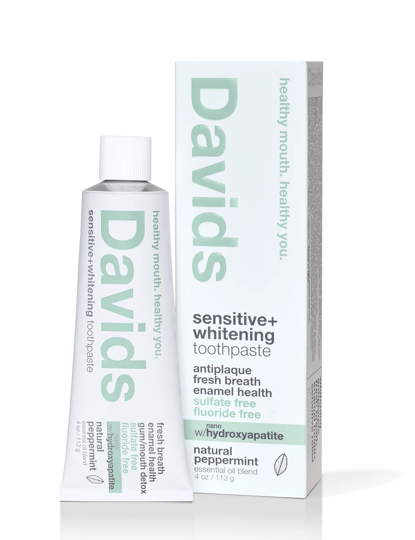 Davids Sensitive + Whitening Nano-Hydroxyapatite Premium Toothpaste | Peppermint - Image 4