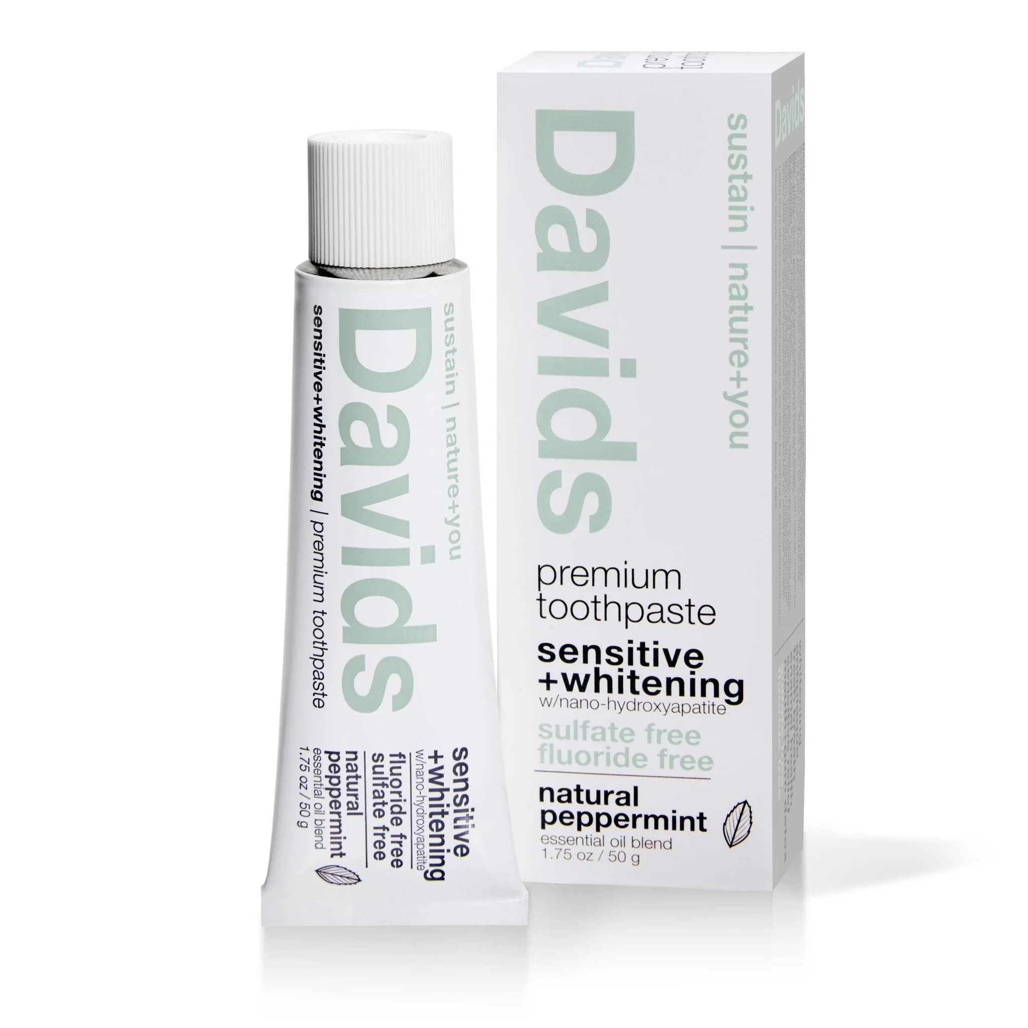 Davids Sensitive + Whitening Nano-Hydroxyapatite Premium Toothpaste | Peppermint - Image 6