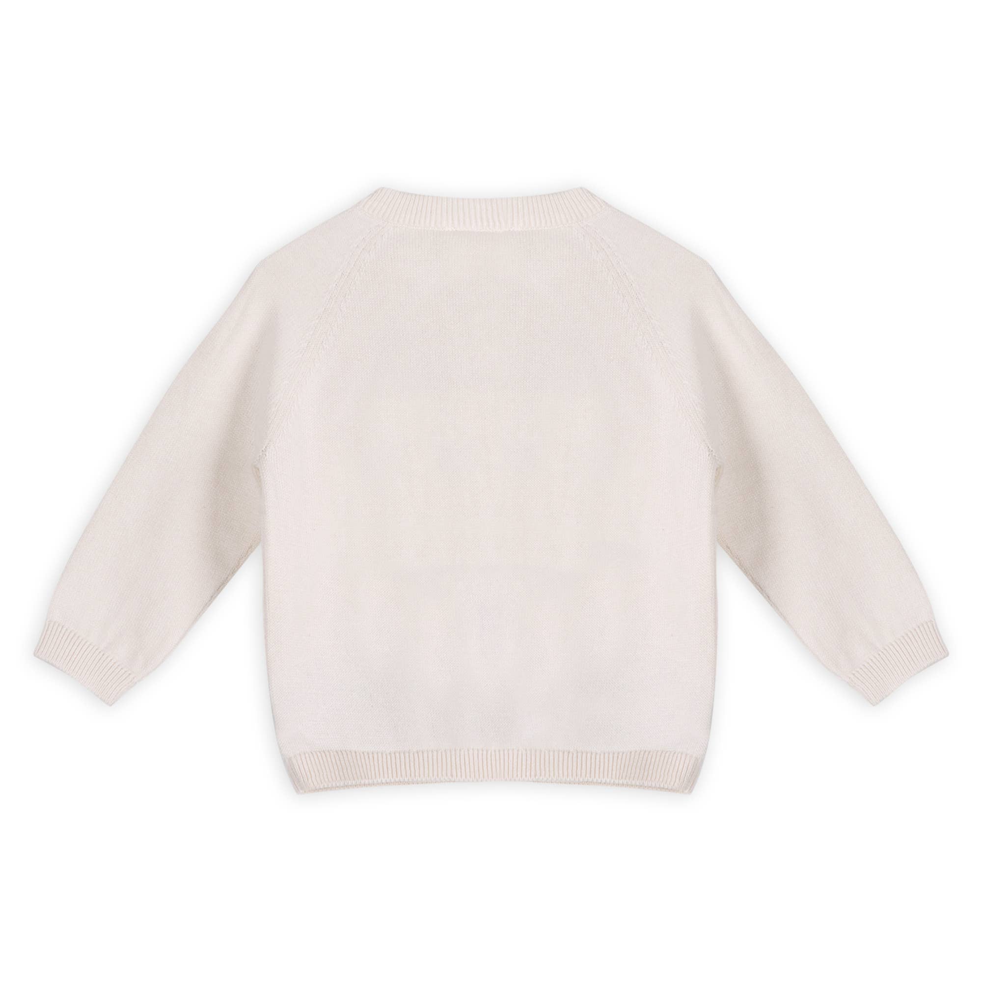 Organic Dino Jacquard Baby Knit Pullover | Natural - Image 3