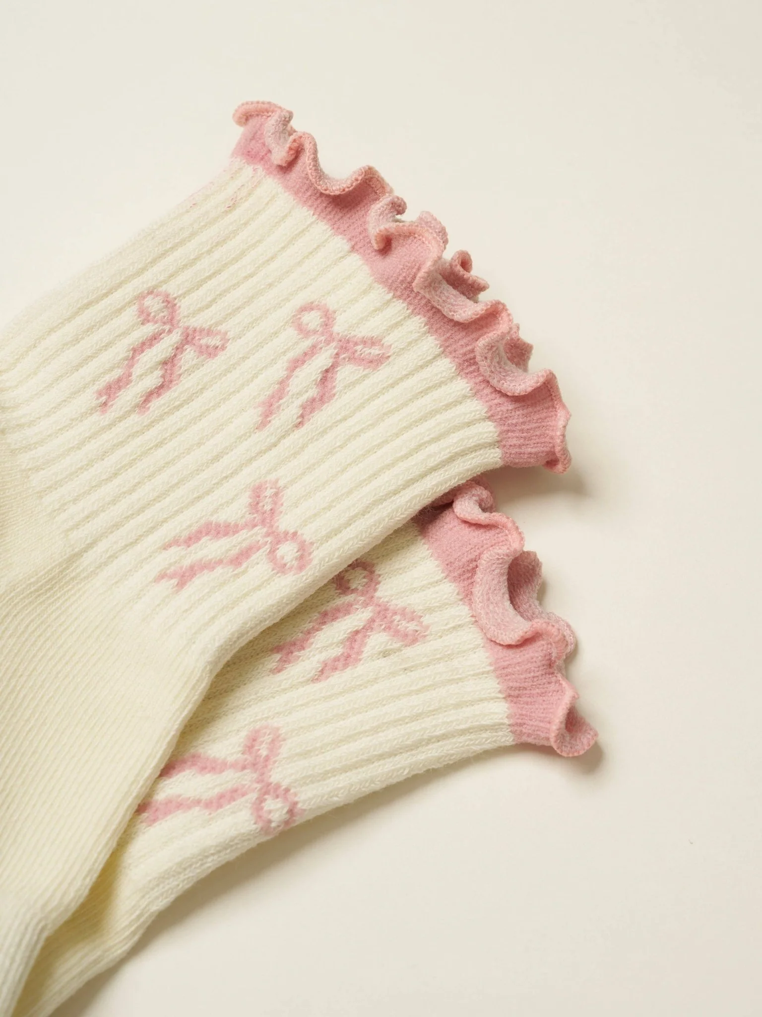 🎀 Bow Ruffle Grip Sock | Soft Pink | Pilates Socks - Image 3