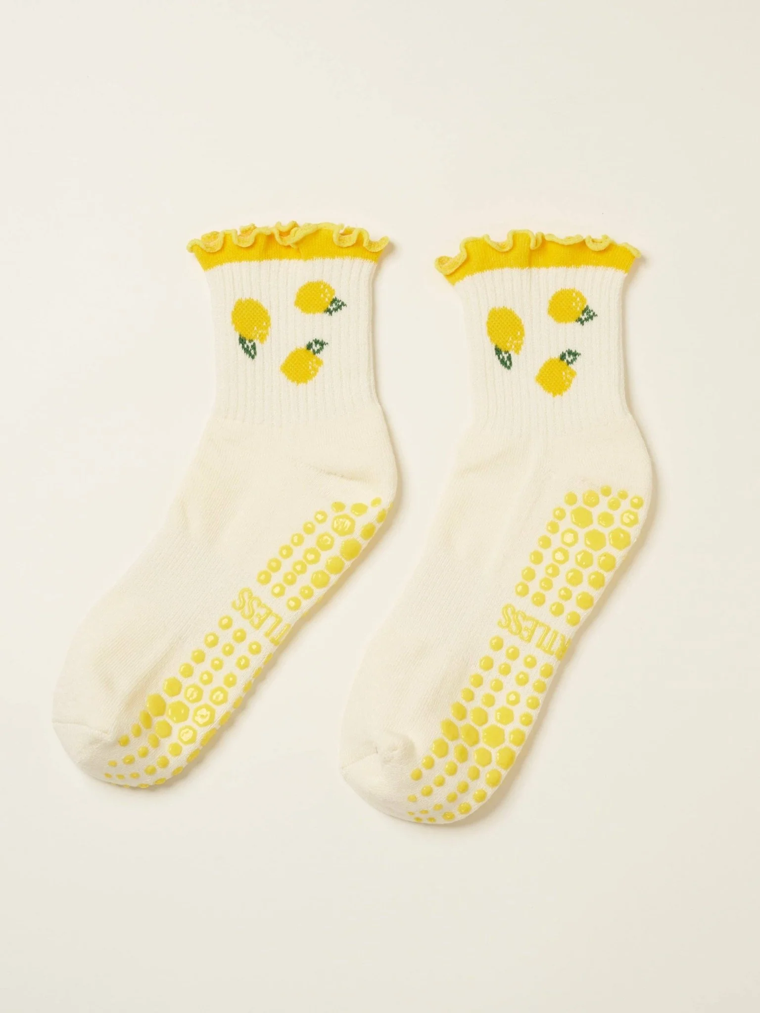🍋 Lemon Ruffle Grip Sock | Pilates Socks - Image 3
