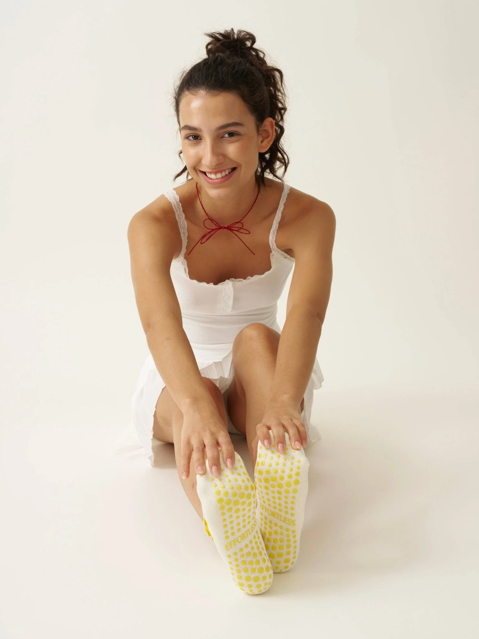 🍋 Lemon Ruffle Grip Sock | Pilates Socks - Image 4