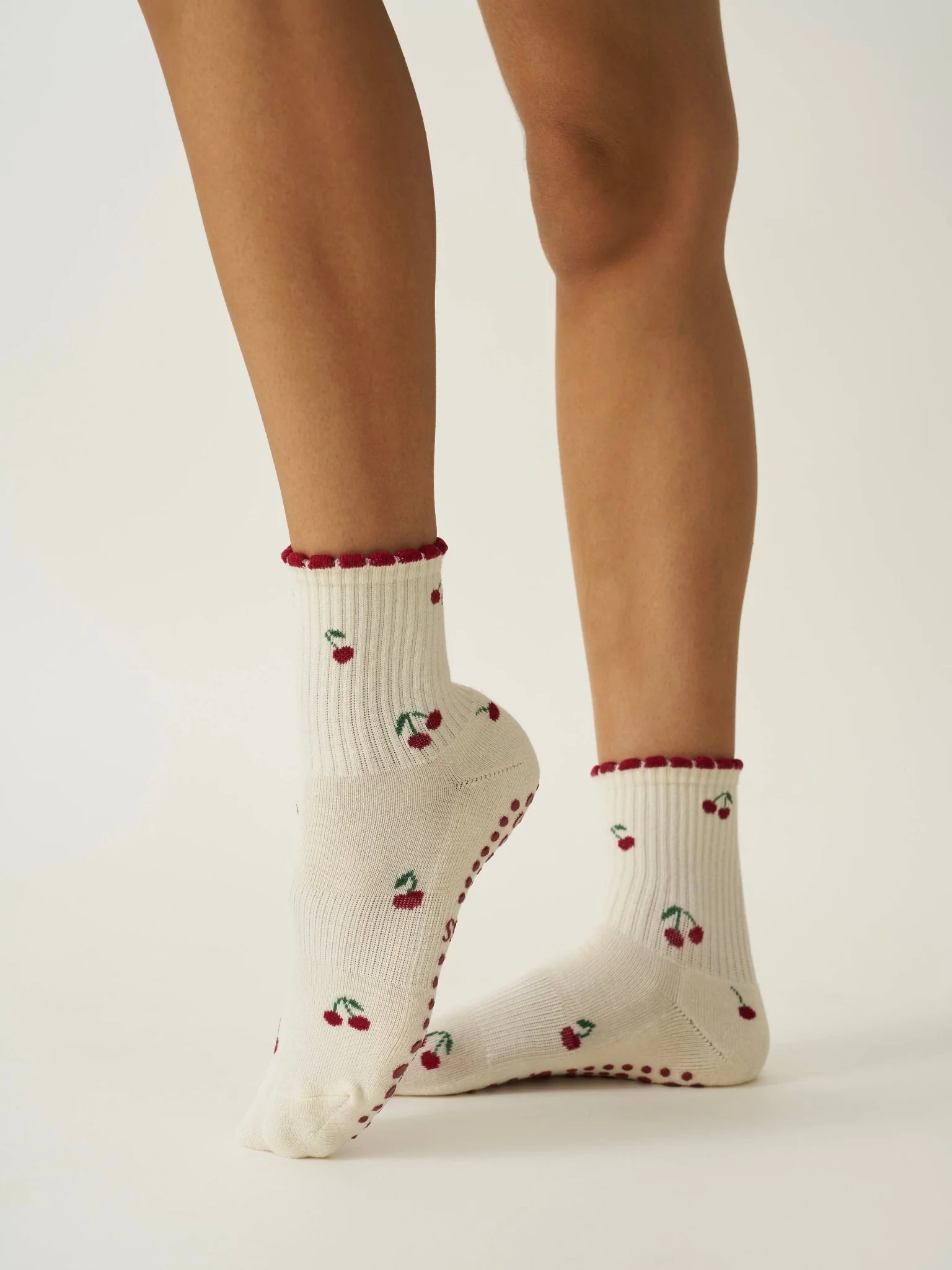 🍒 Little Cherry Petal Grip Sock | Pilates Socks - Image 2