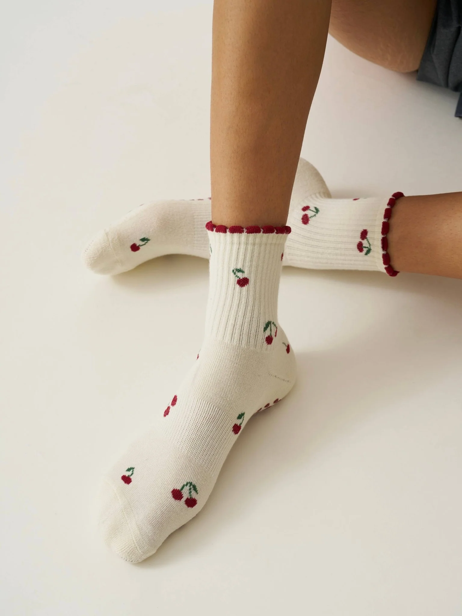 🍒 Little Cherry Petal Grip Sock | Pilates Socks - Image 9