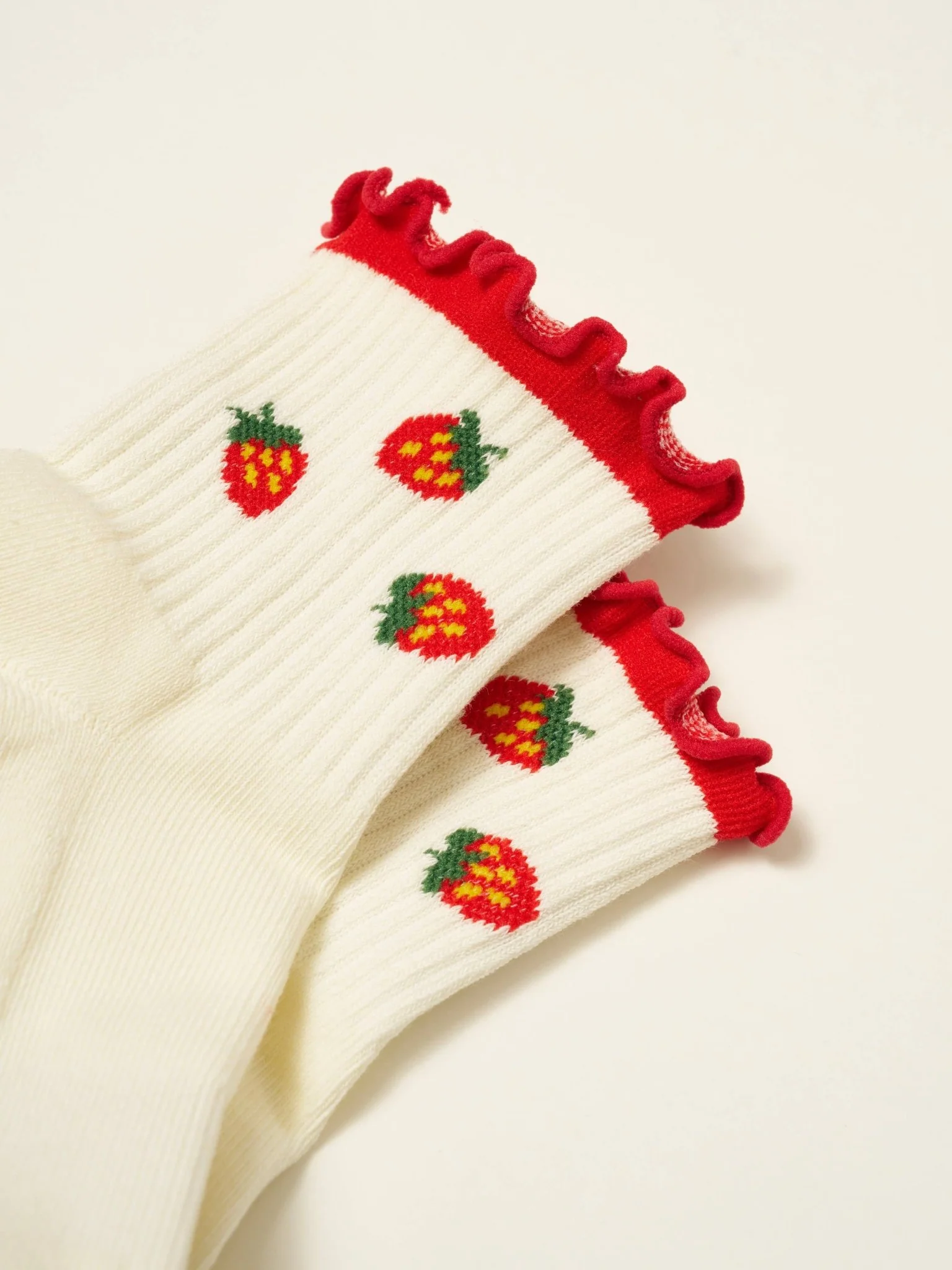 🍓 Strawberry Ruffle Grip Sock | Pilates Socks - Image 3