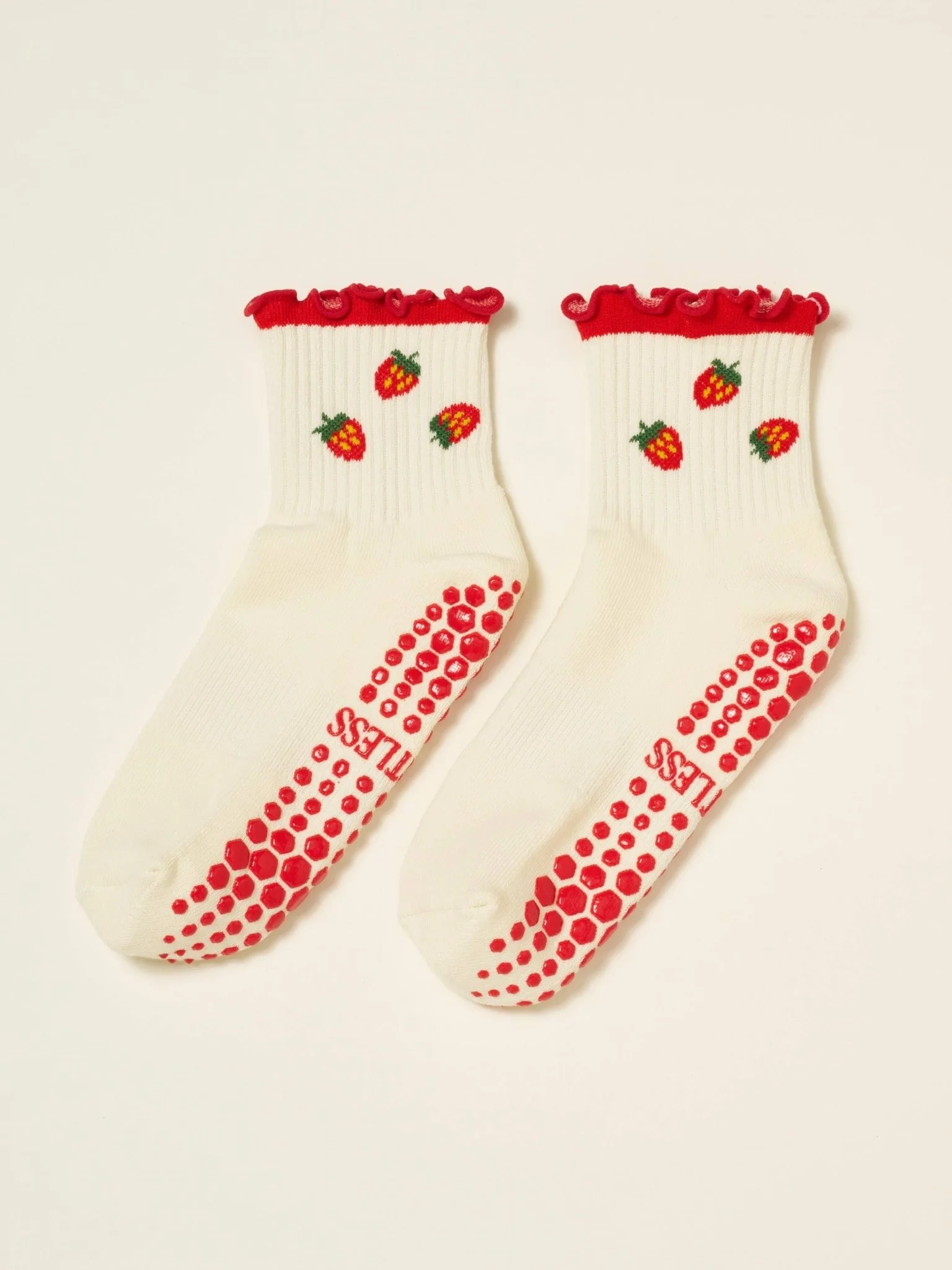 🍓 Strawberry Ruffle Grip Sock | Pilates Socks - Image 5