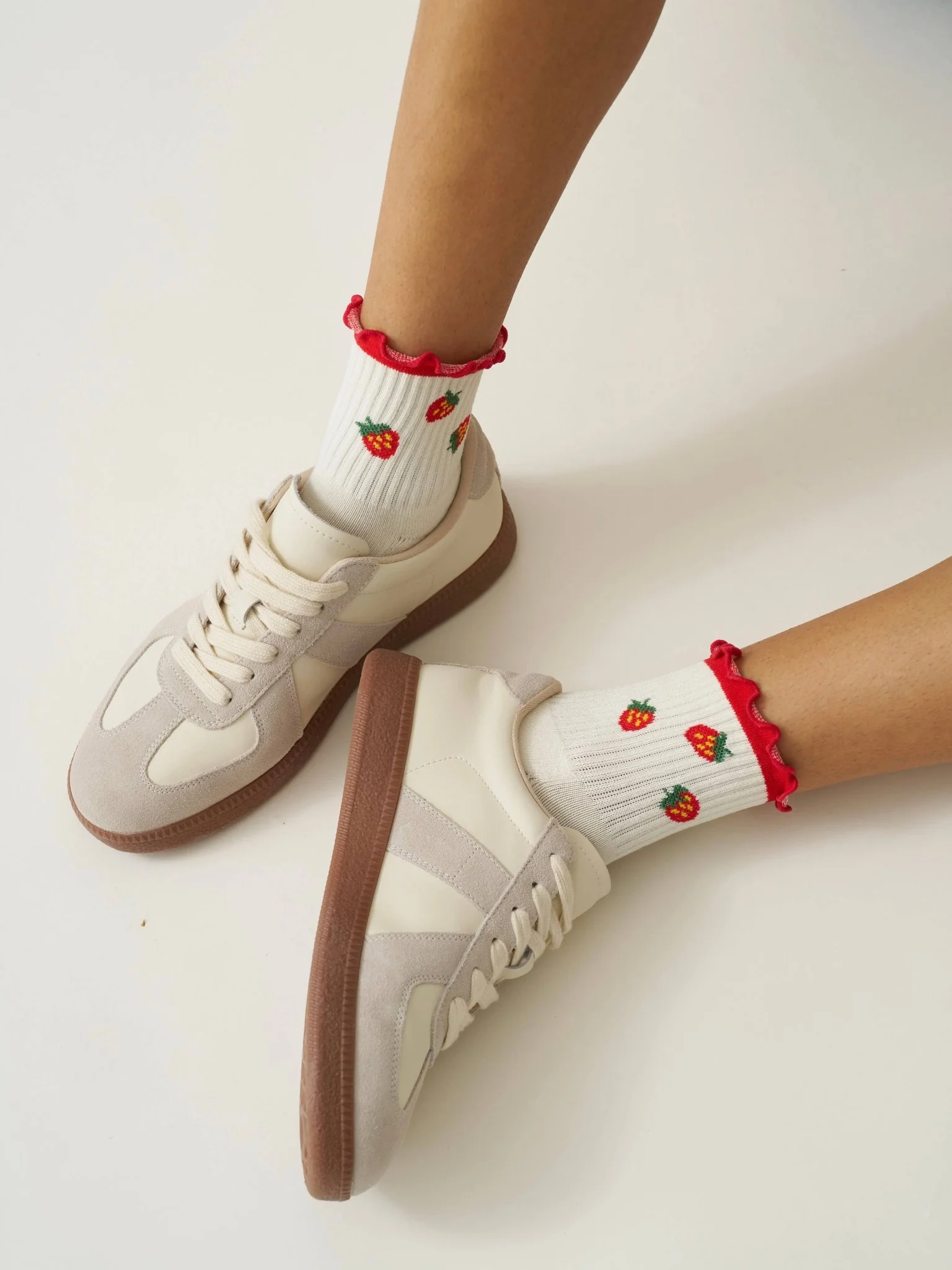 🍓 Strawberry Ruffle Grip Sock | Pilates Socks - Image 6