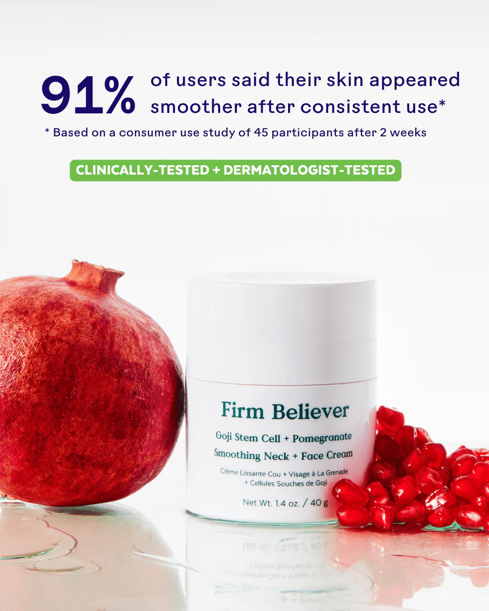 Firm Believer Goji Stem Cell & Pomegranate Smoothing Neck & Face Cream - Image 3