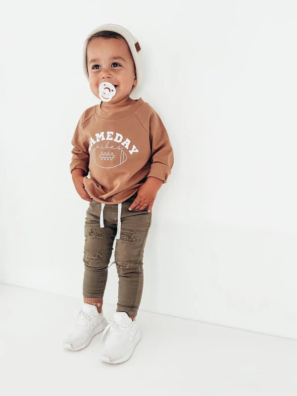 'Game Day Vibes' Football Pullover | Organic Cotton Sweatshirt for Baby and Kids - Image 3