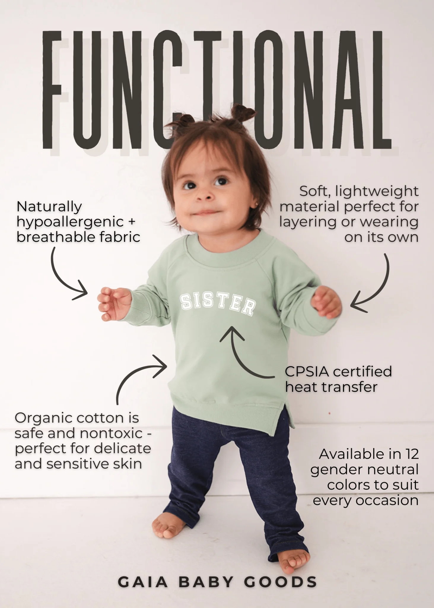 'Game Day Vibes' Football Pullover | Organic Cotton Sweatshirt for Baby and Kids - Image 7