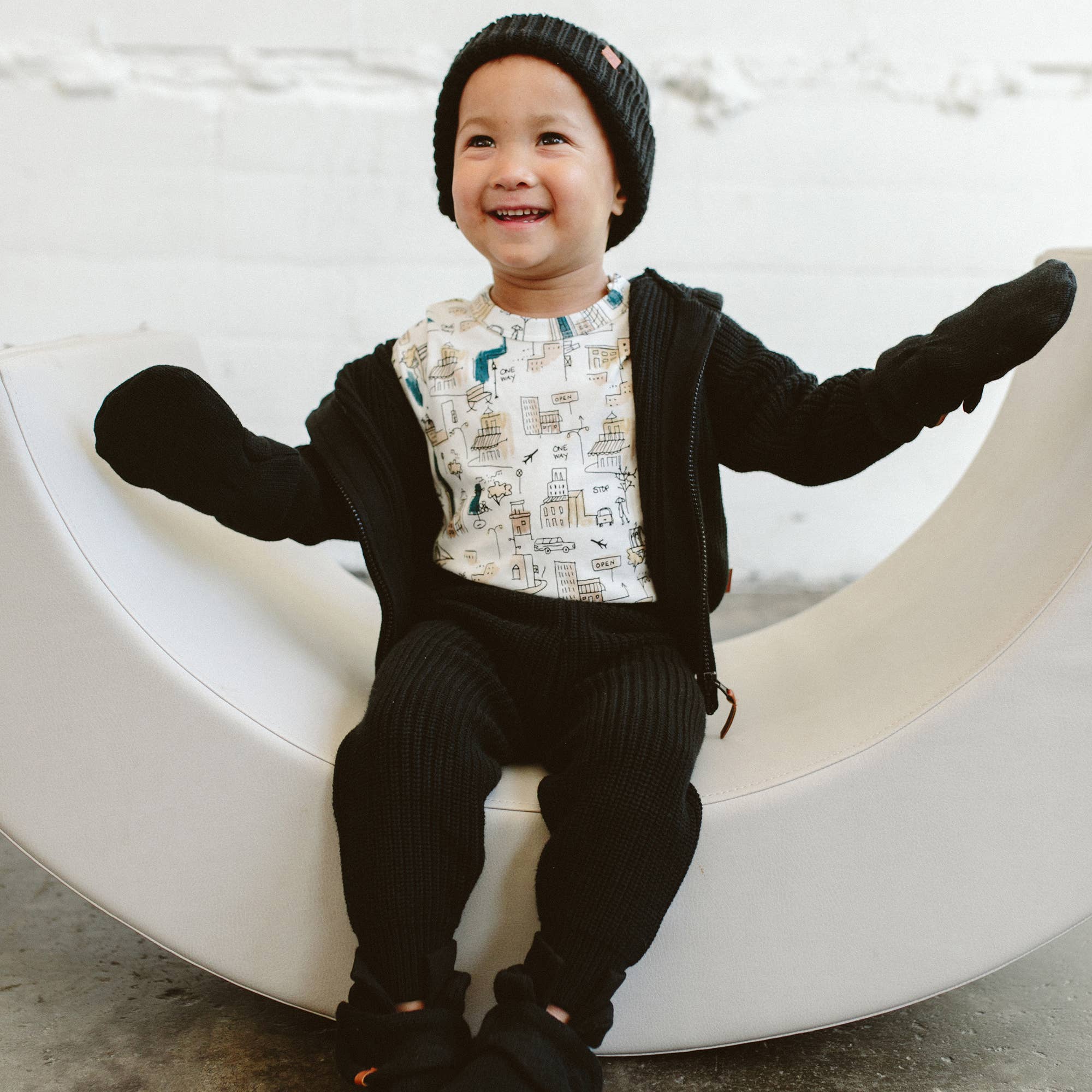 Knit Cotton Baby Stay-On Boots | Shadow - Image 3